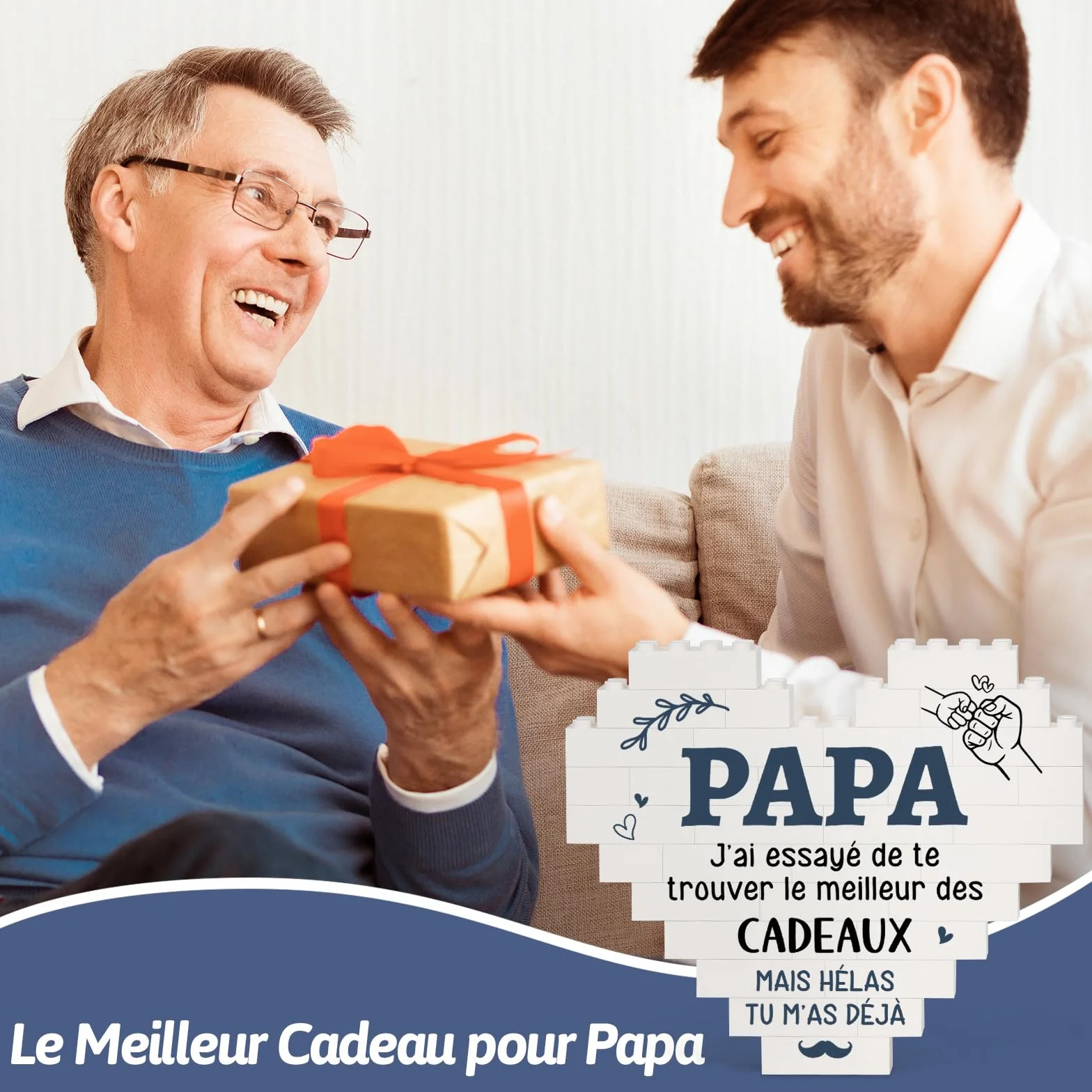 Plaque Cœur Cadeau Fête des Pères Original pour Papa