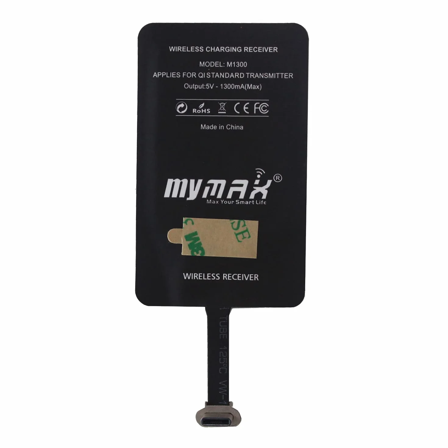 MyMAX Super szybki 1300mA Magic Tag Type C Qi bezprzewodowy odbiornik ładowania i adapter do Google Pixel, Samsung, Huawei, LG, Sony, Motorola, Nokia, HTC i innych telefonów USB-C z systemem Android