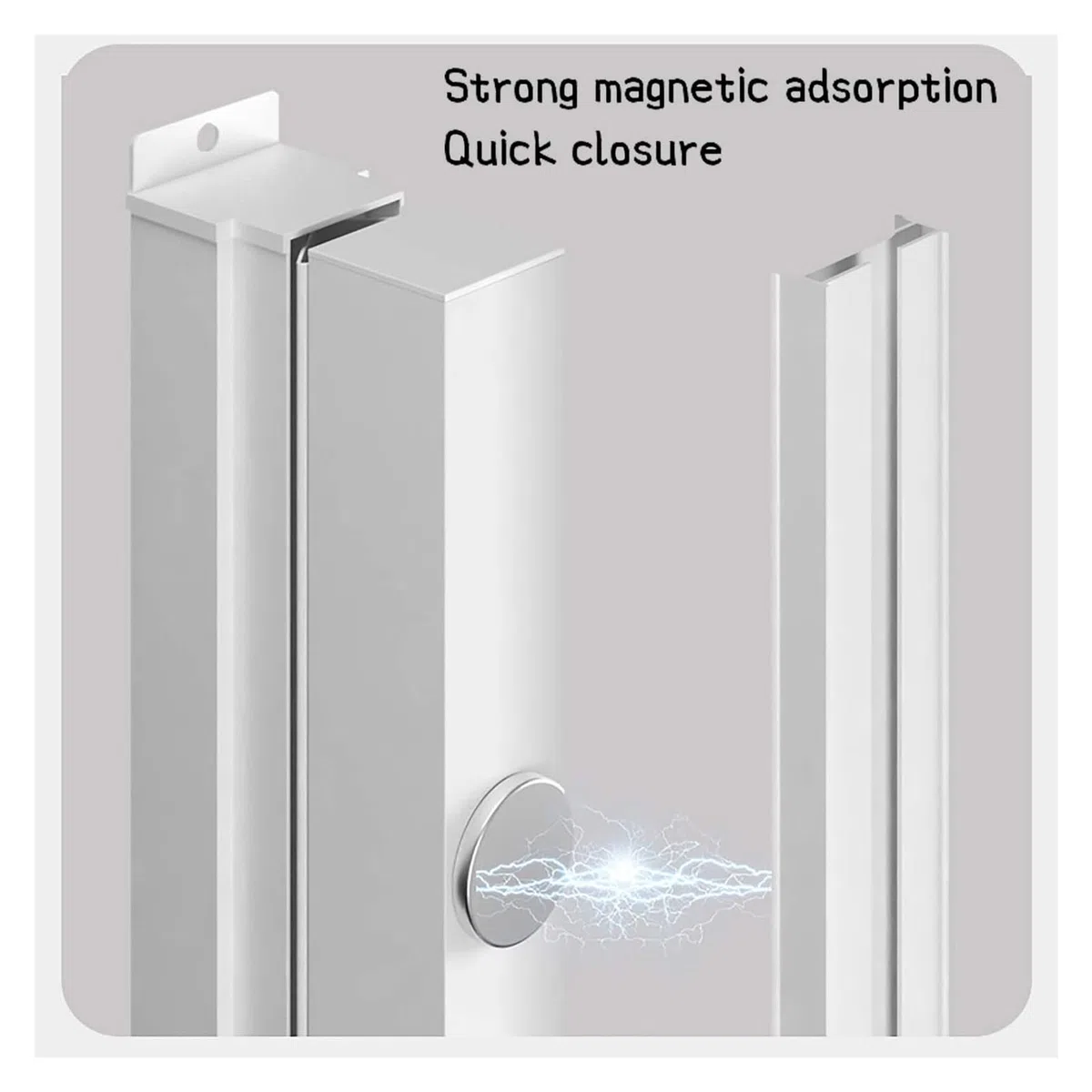 Paravent de séparation magnétique invisible pour salle de bain anti-moisissure non perforé pliable Noir 140 x 200 cm