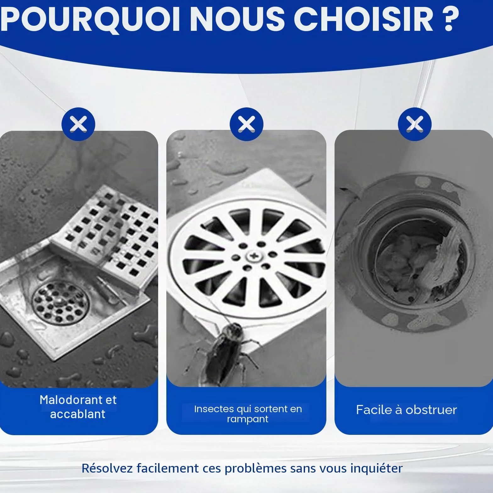 Bouchon de Vidange de Douche Anti Odeur en Silicone Gris, Clapet Anti Retour Universel Lot de 2