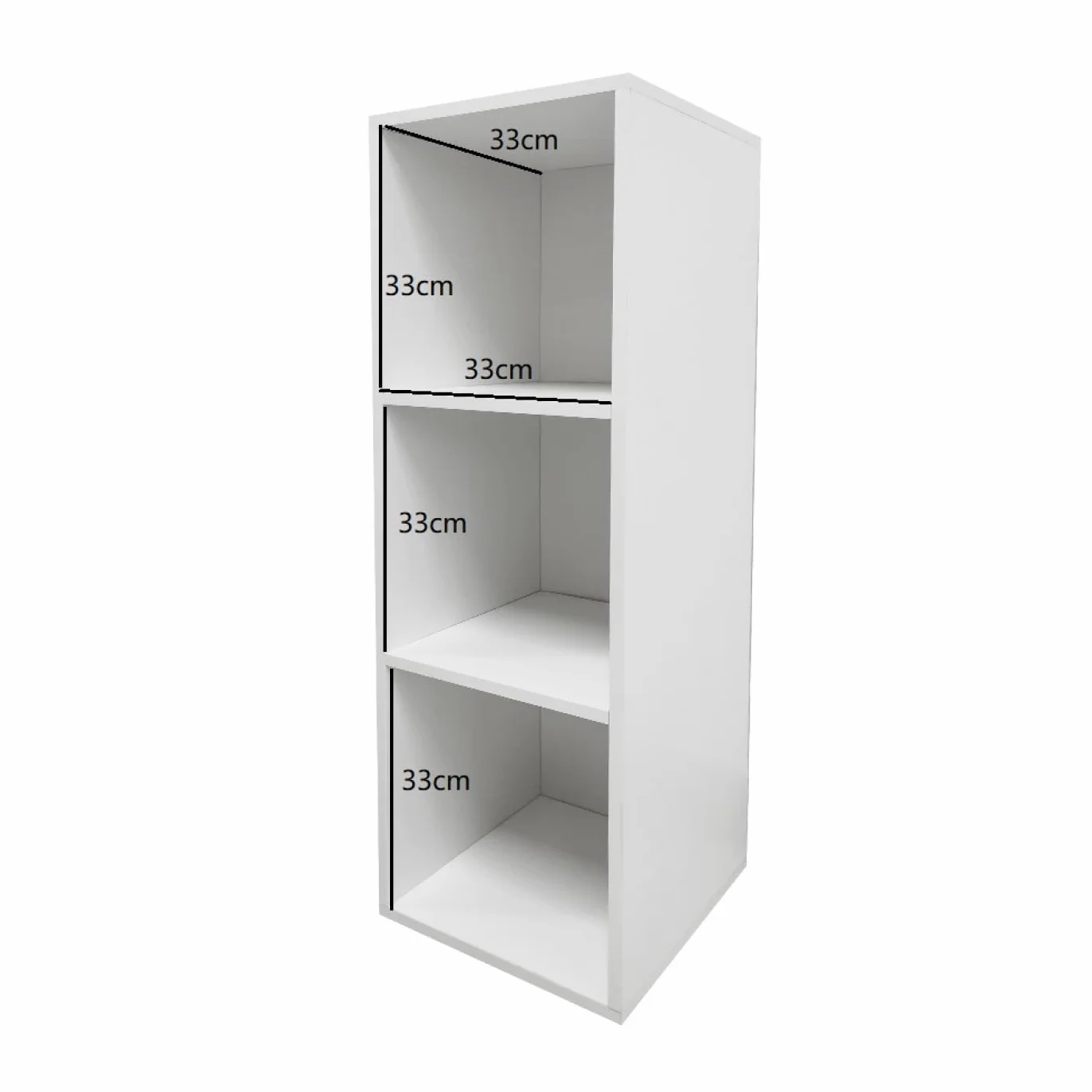 VDD Lp records meuble de rangement vinyle - range disques vinyle lp - 3 compartiments - blanc