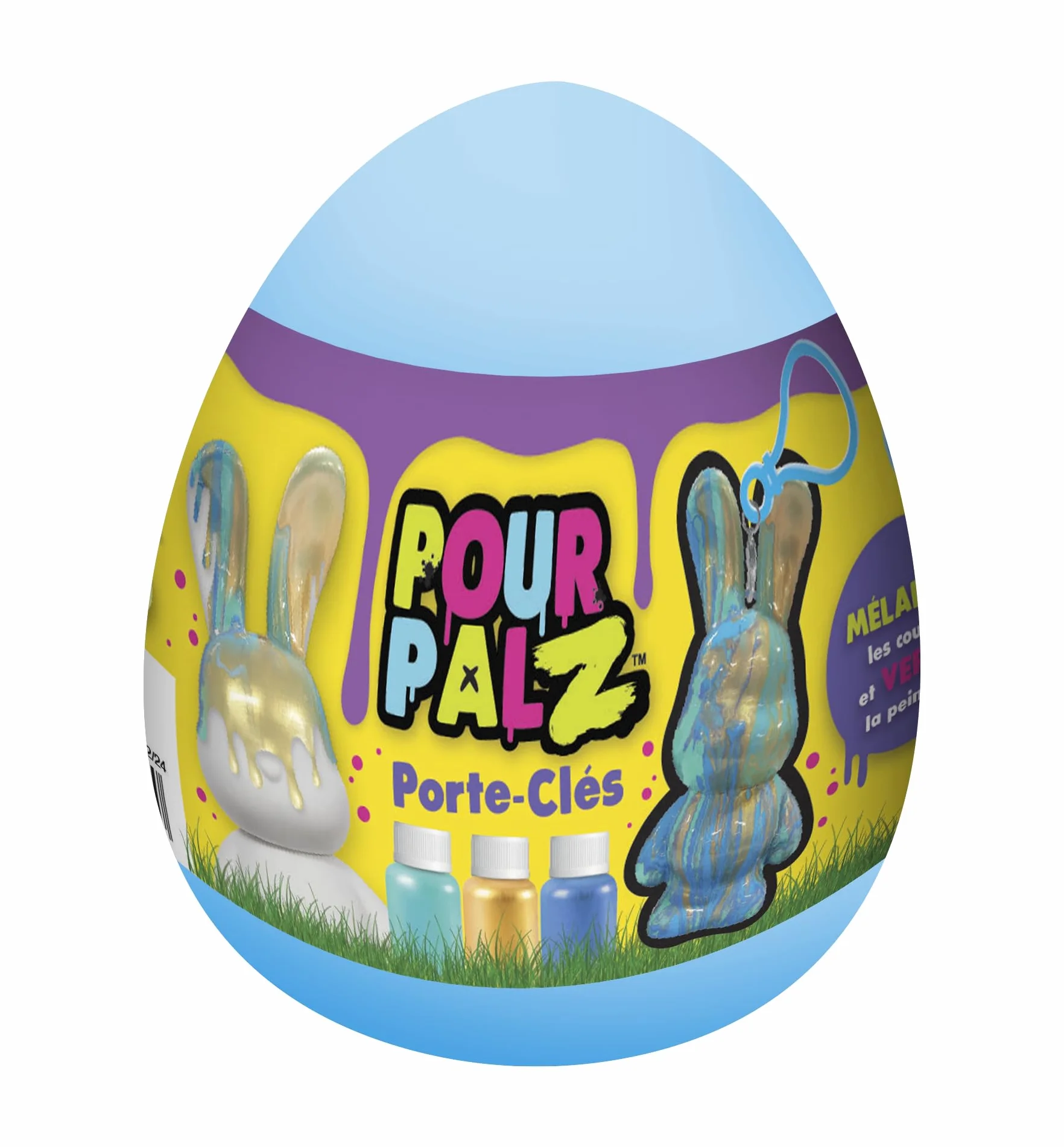 Silverlit Palz Lapin de Pâques Kit Créatif Peinture Marbrée Figurine à Décorer Œuf Surprise 5 Ans