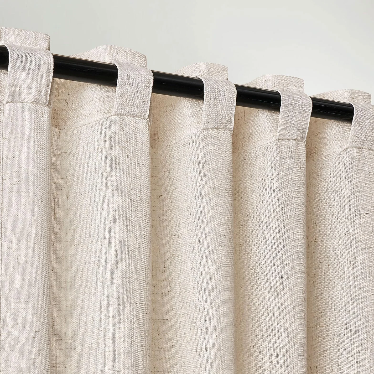 MIULEE Rideau Voile Modernes en Lin Translucide pour Deux Portes de Balcon Rideaux pour Salon Chambre à Coucher Lot de 2 Lin Naturel Blanc HxL 245x140 cm