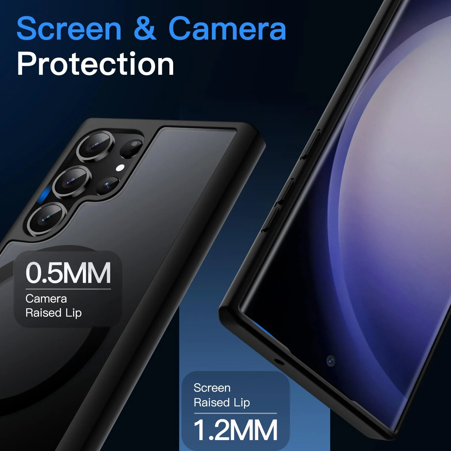 JETech Etui Magnetyczne dla Samsung Galaxy S23 Ultra 5G 6,8 Cala, Kompatybilne z MagSafe, Półprzezroczysty Matowe Tyłu Odporny na Wstrząsy Osłona Telefonu (Czarny)