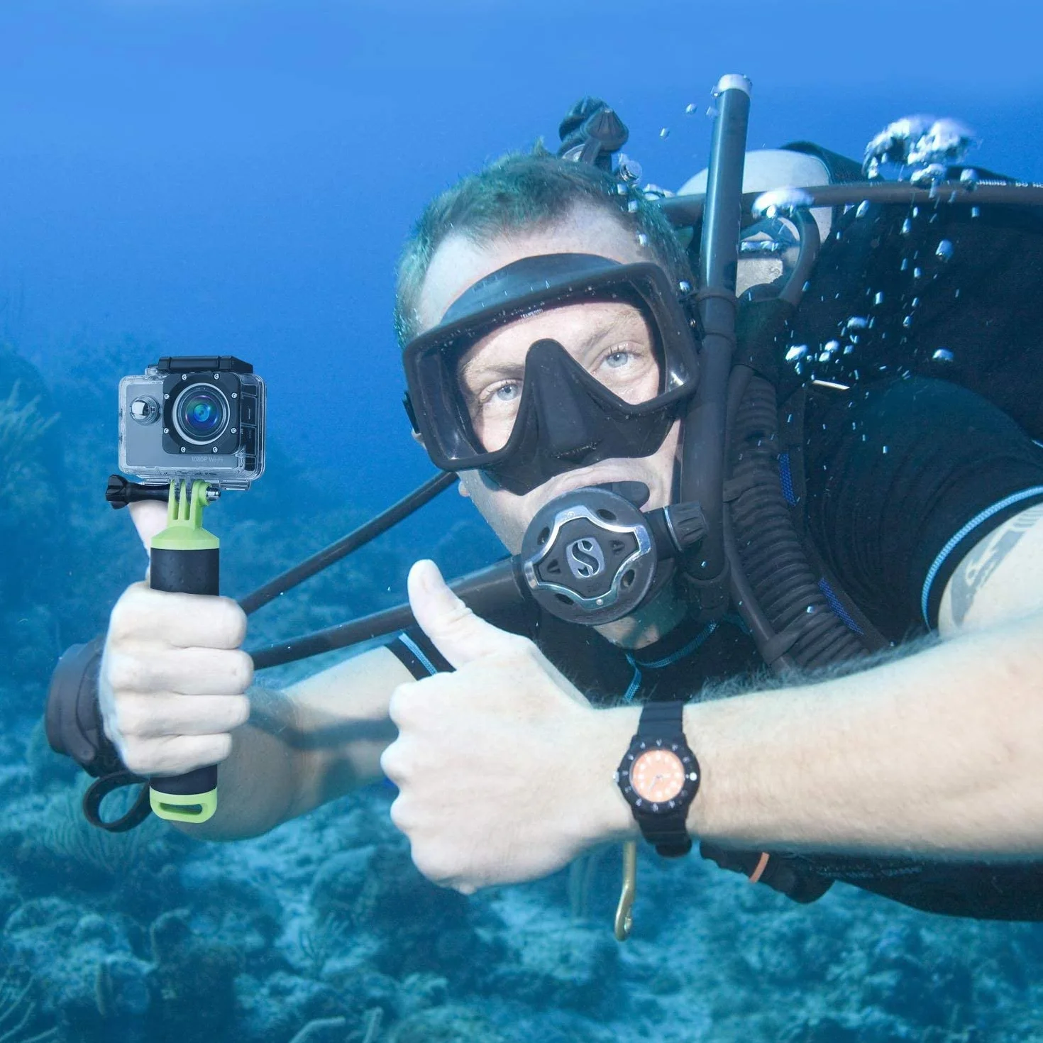 WOLFANG Pływający Uchwyt Boi, Wodoodporny Monopod, Ręczny Pływający Kij do Selfie do Kamery Akcji i Sportowej