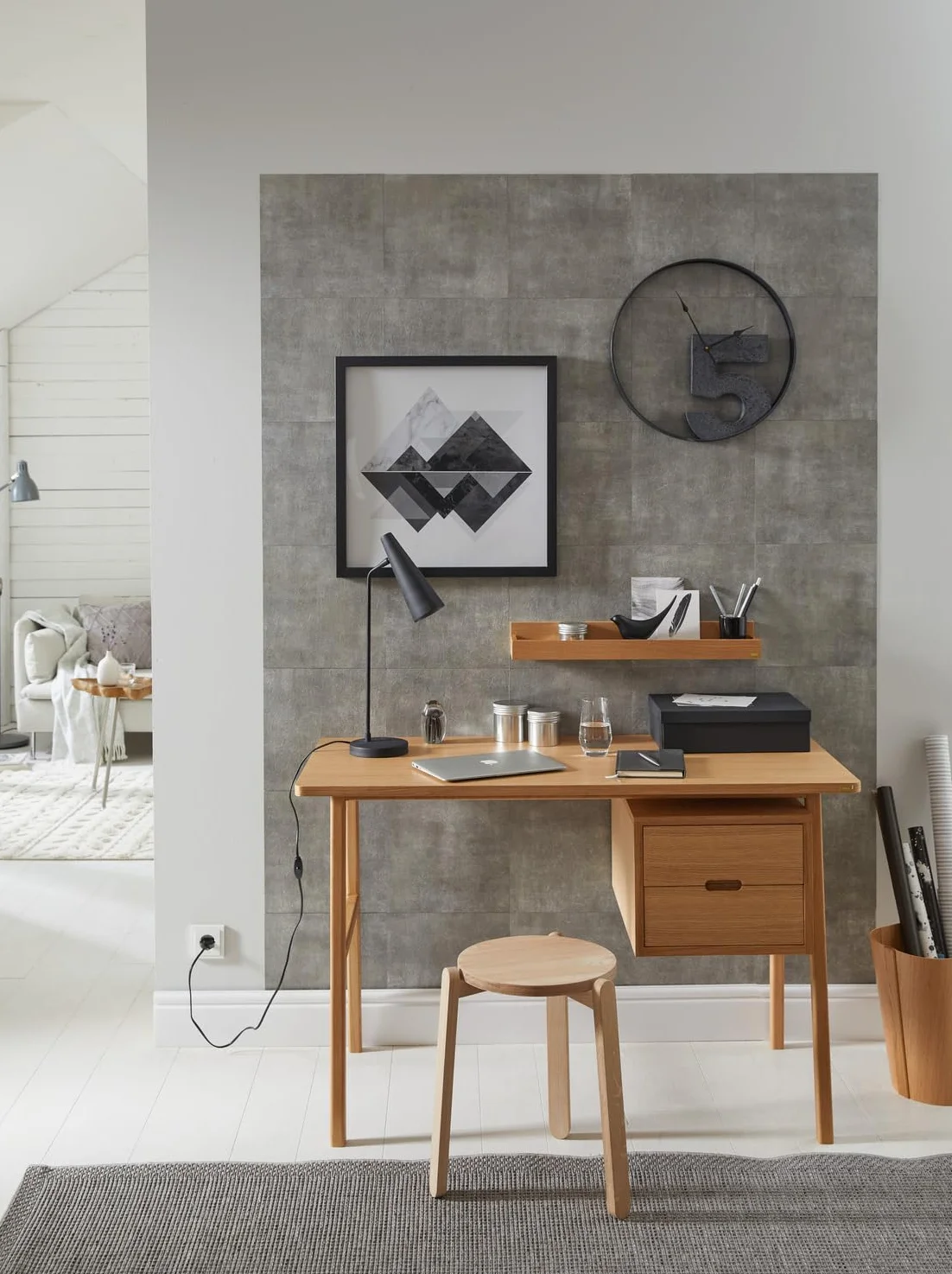 d-c-fix Carrelage Adhésif Béton Lot de 6 33x33 cm Gris étanche Décoratif
