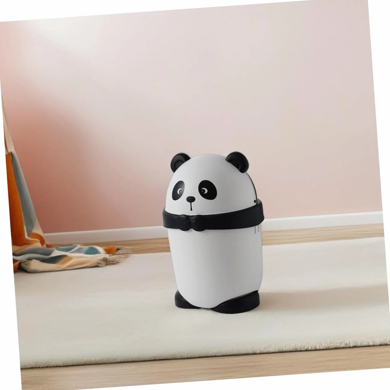 Garneck Poubelle Panda Mignonne Corbeille à Déchets avec Couvercle Rabattable en Plastique PP Cuisine Salon