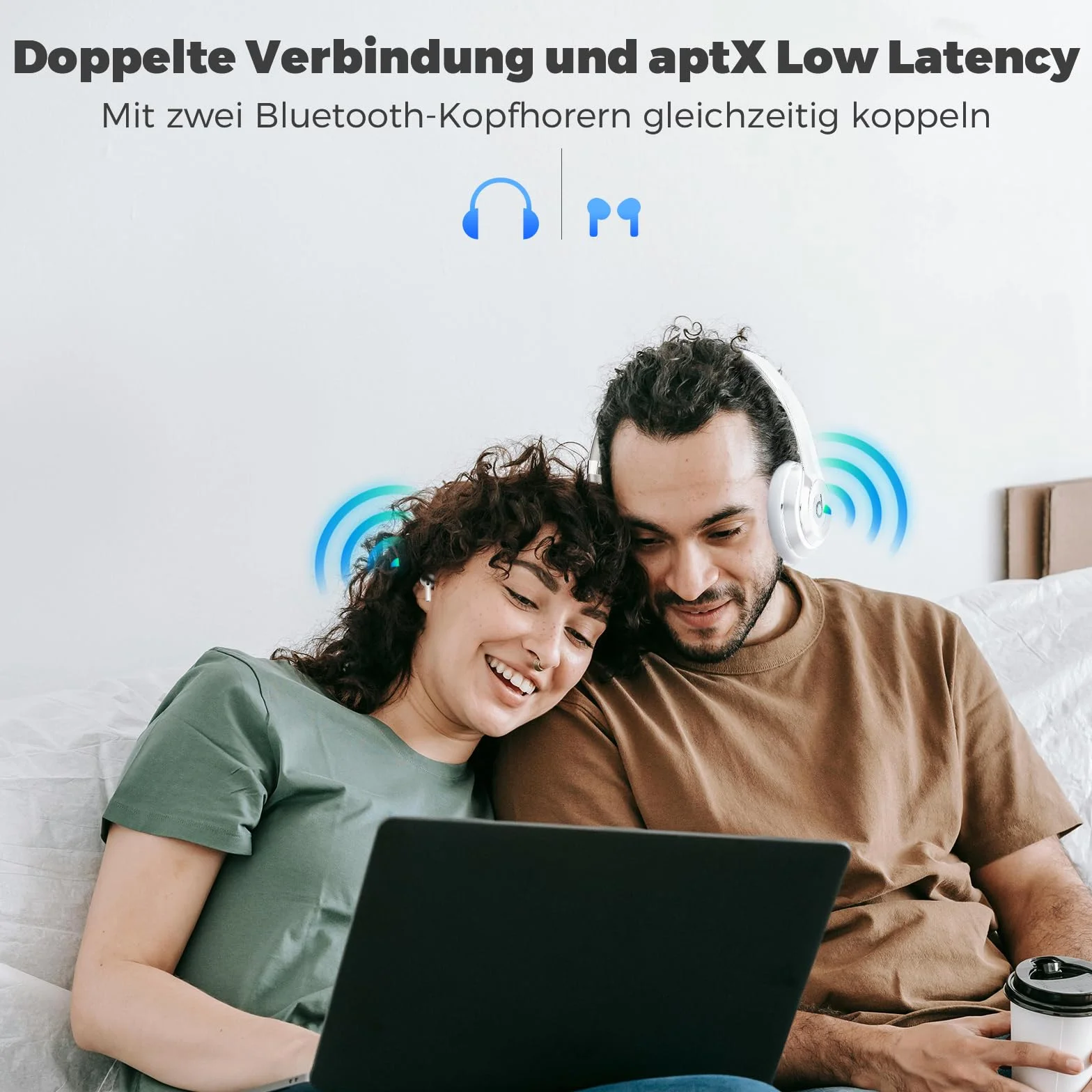 Adapter nadajnika Bluetooth 5.3, nadajnik-odbiornik Bluetooth 2 w 1, obsługuje 2 słuchawki, nadajnik z gniazdem AUX 3,5 mm do telewizora, telefonu komórkowego, systemu audio w samochodzie, tabletu PC