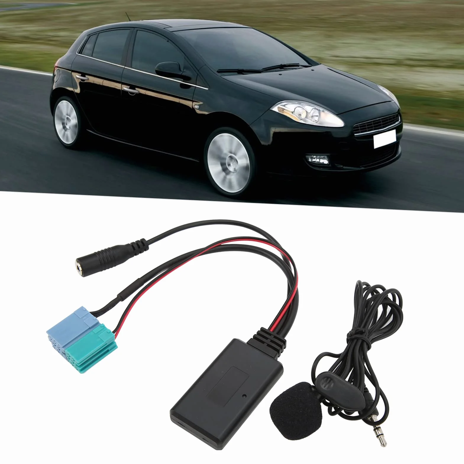Kabel Samochodowy Bluetooth AUX IN 6 + 8-pinowy Adapter Bluetooth AUX IN Wymiana Mikrofonu Bez Użycia Rąk Dla Fiata Bravo dla Radia od 2007