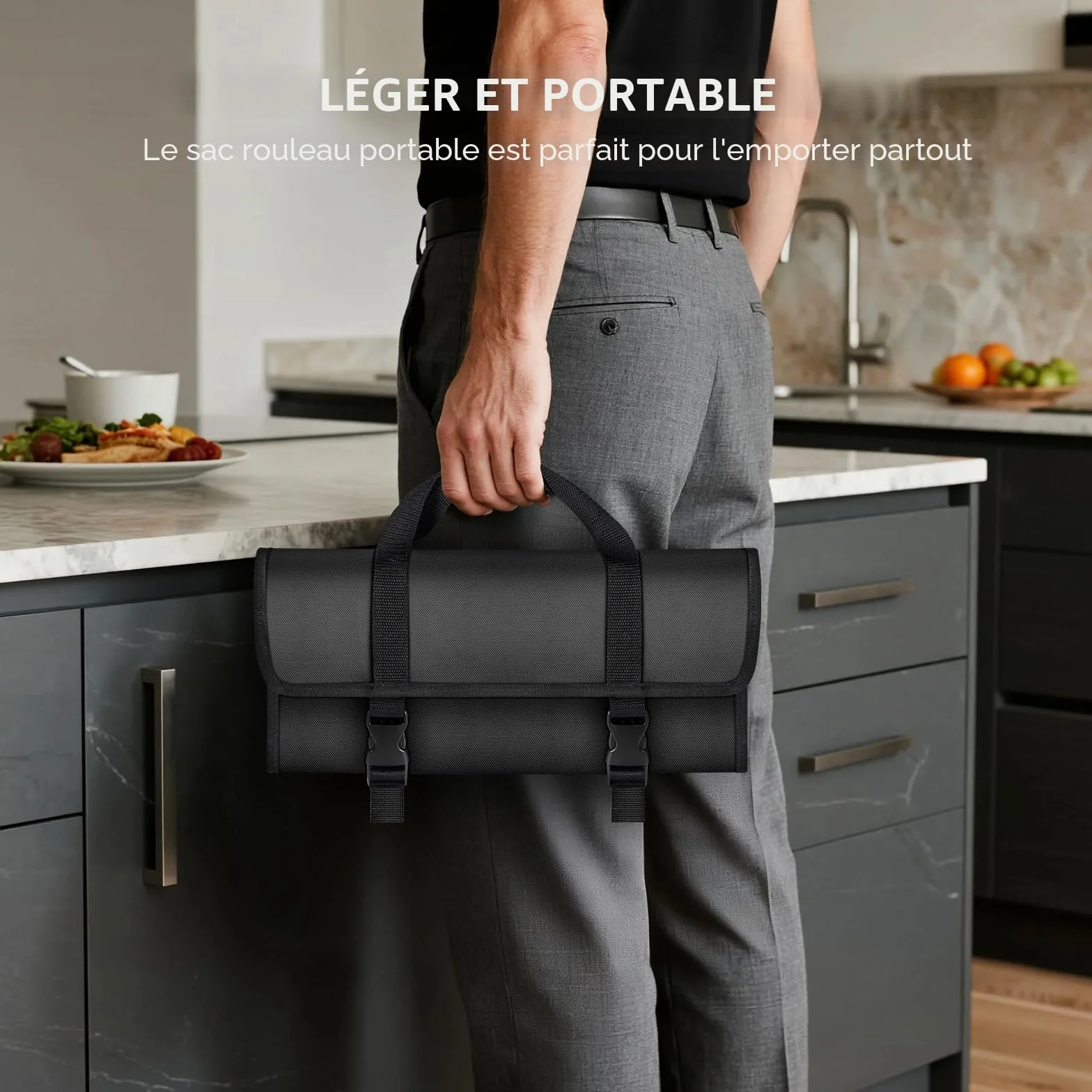 MOSFiATA Lot de 12 Couteaux de Cuisine en Acier Inoxydable Pour l'extérieur avec étui, Couteaux de Chef Tranchants, Protège-Doigts, Douilles de Sabre de Couteau, Baguette à Aiguiser, sac de Transport