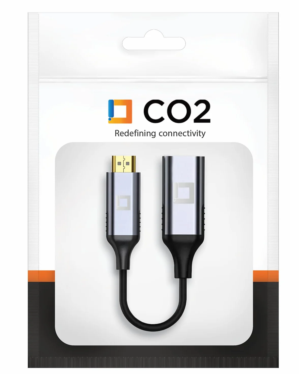 CO2 Adapter HDMI do VGA D-SUB 2K/60Hz, Full HD 1080p, Plug & Play, Pozłacany, Kabel jednokierunkowy, Konwerter, Kompatybilny z Laptopami, Monitorami, Projektorami, Aluminium Space Gray (2K)