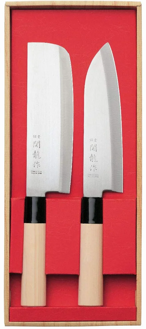 SekiRyu Set 2 couteaux japonais Santoku + Nakiri SR600