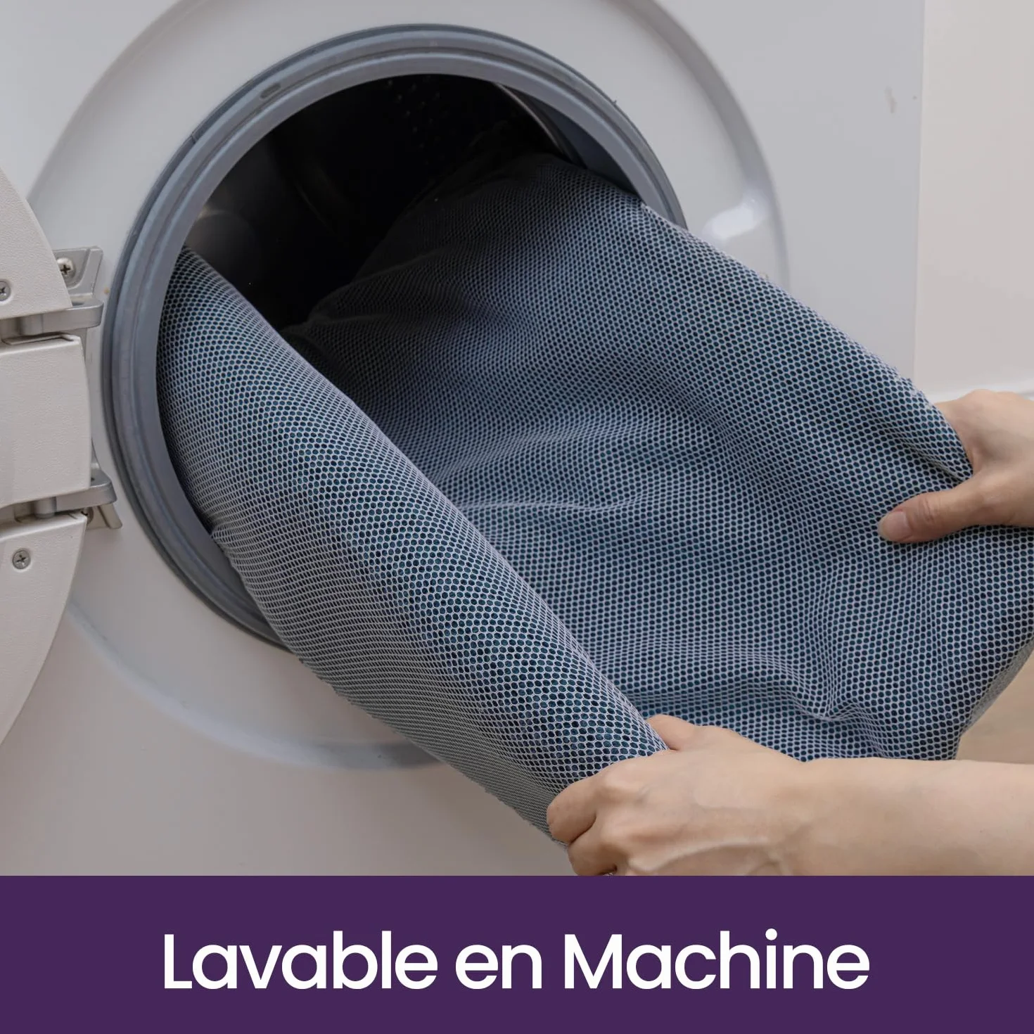 DEXI Tapis Salle de Bain 60 x 110 cm Chenille Antidérapant Lavable Bleu