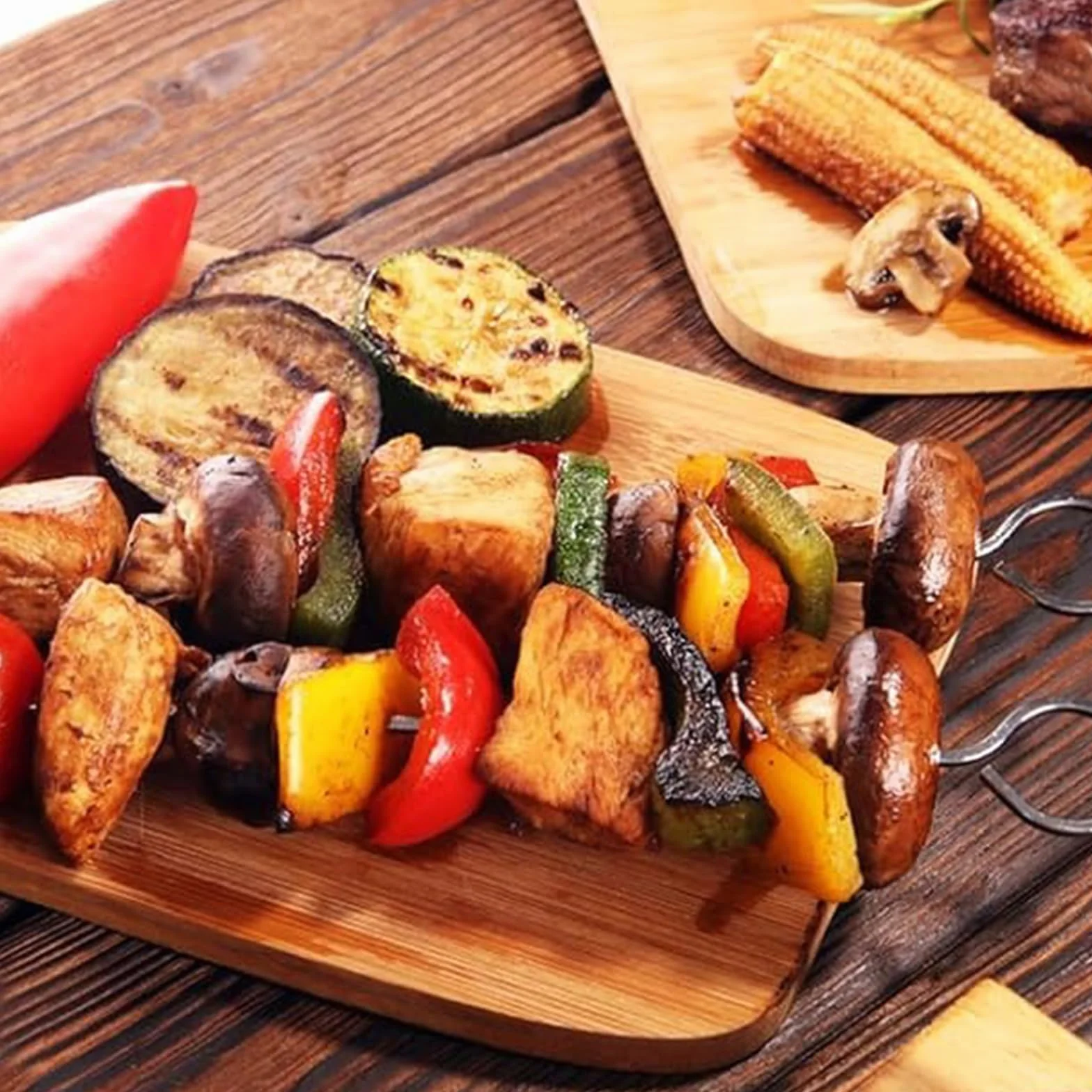 MUNTE Pic a Brochette Réutilisable en Acier Inoxydable 80 Pièces 2,5mm x 15cm Barbecue