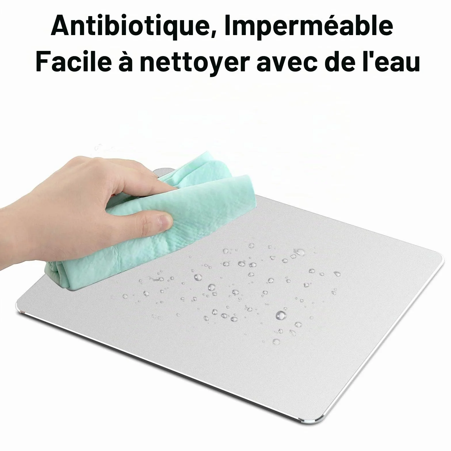 VAYDEER Tapis de Souris Rigide Double Face Aluminium 23x18 cm Argenté Jeux Bureau