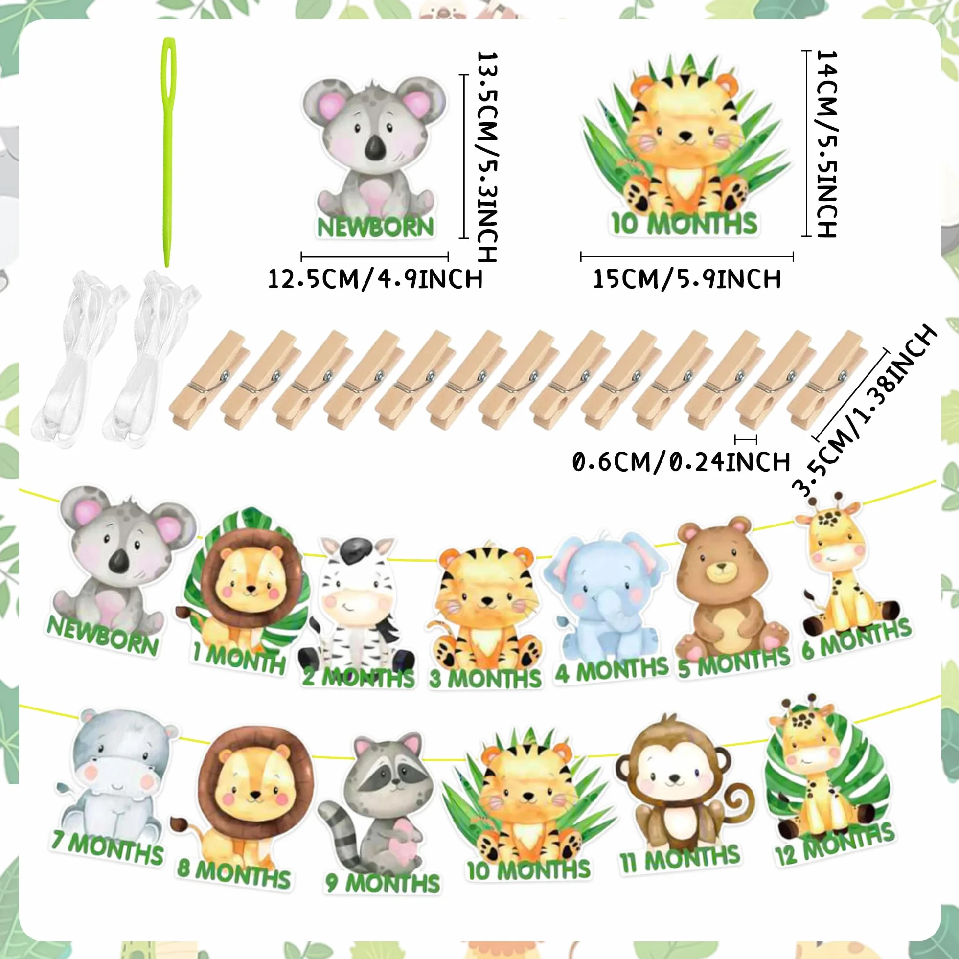 Bannière photo 1er anniversaire jungle thème animaux safari fournitures fête wild one