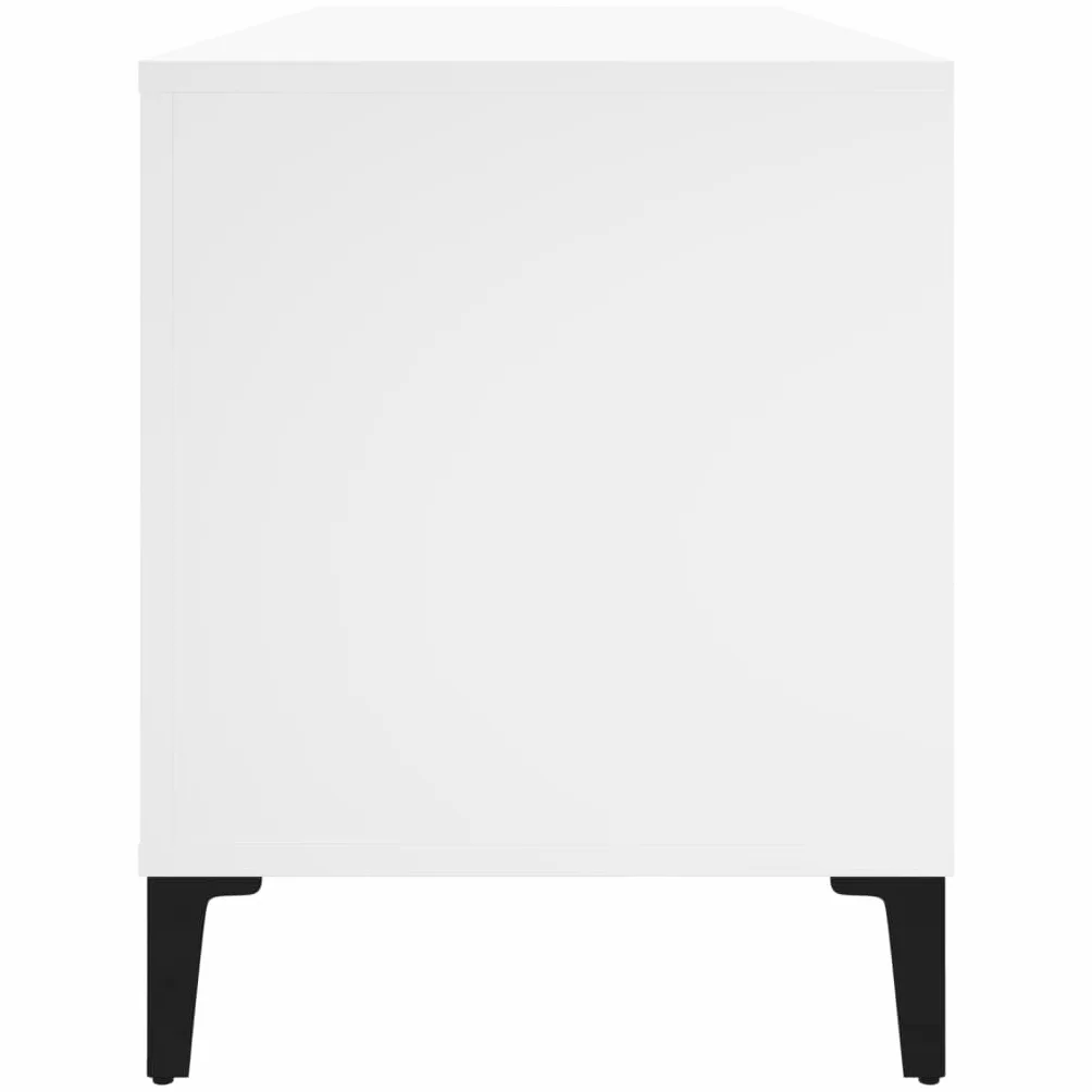 Tomostar Support pour Tourne-Disque, Porte-disques Présentoir Meuble de Rangement pour Disques Vinyles Blanc 100x38x48 cm Bois d'ingénierie