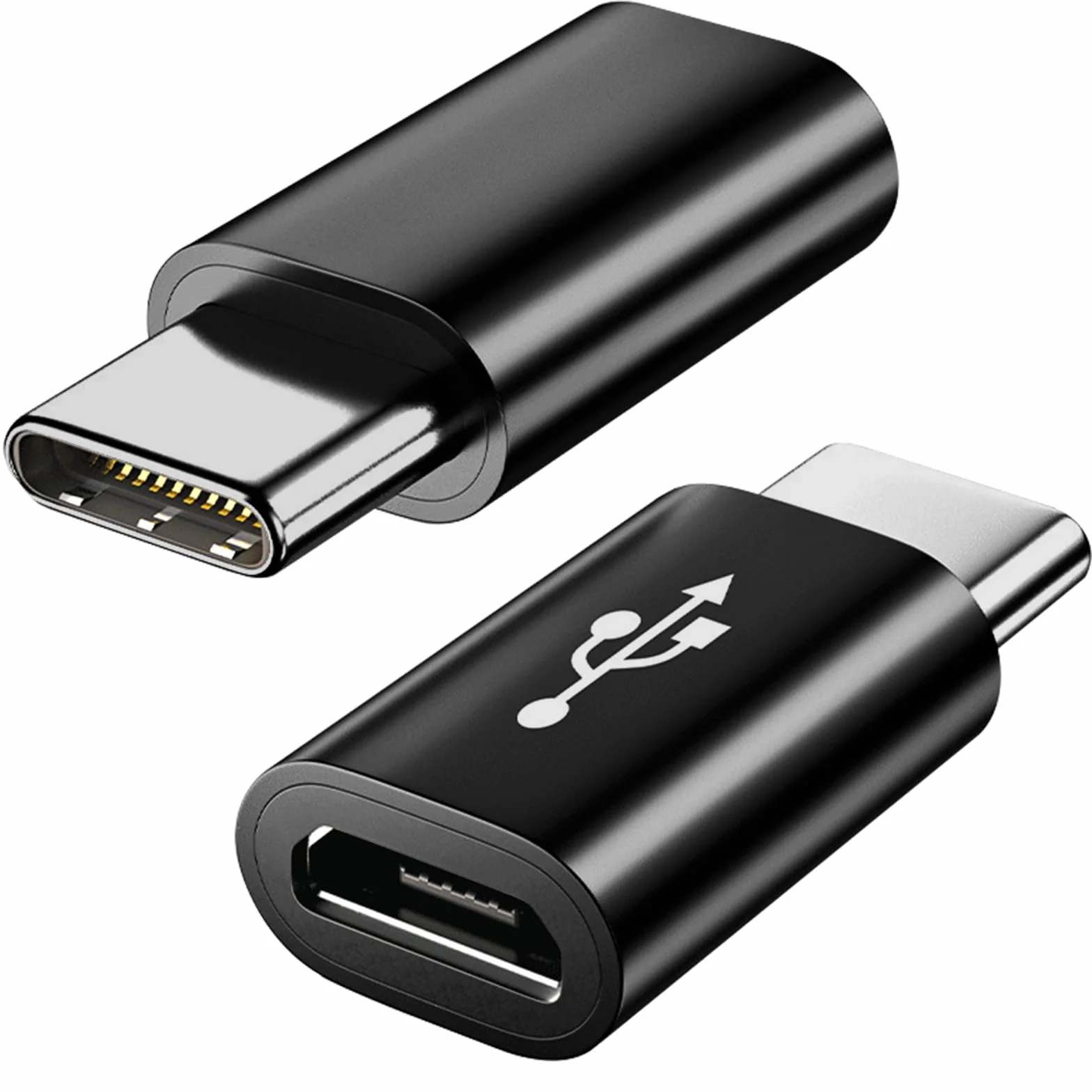 Adaptateur Micro USB vers USB C Lot de 2, Type C Mâle vers MicroUSB Femelle Compatible Samsung Galaxy Huawei