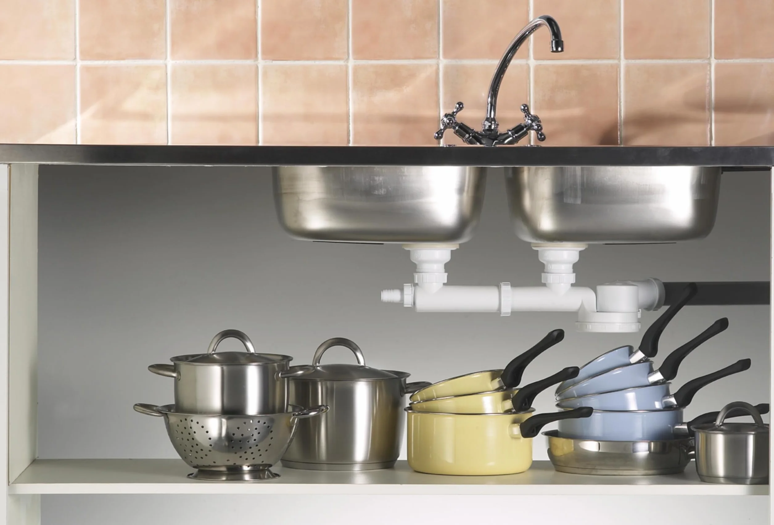 Wirquin Siphon évier gain de place Ø40 Espace avec garde d'eau 50 mm blanc