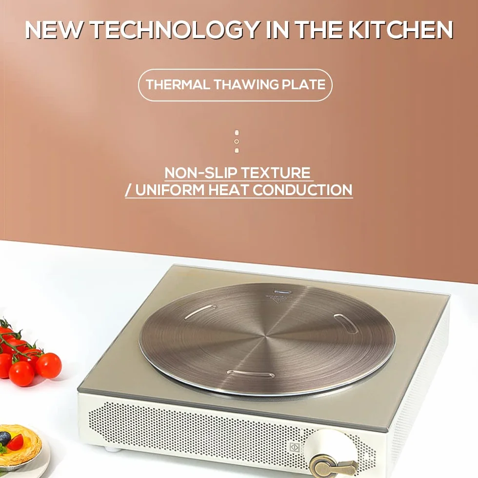 Adaptateur Plaque diffuseur Chaleur pour Plaque Induction avec poignée Amovible, diffuseur Chaleur pour cuisinière à gaz, Plaque Cuisson en Verre, convertisseur de café, Lait