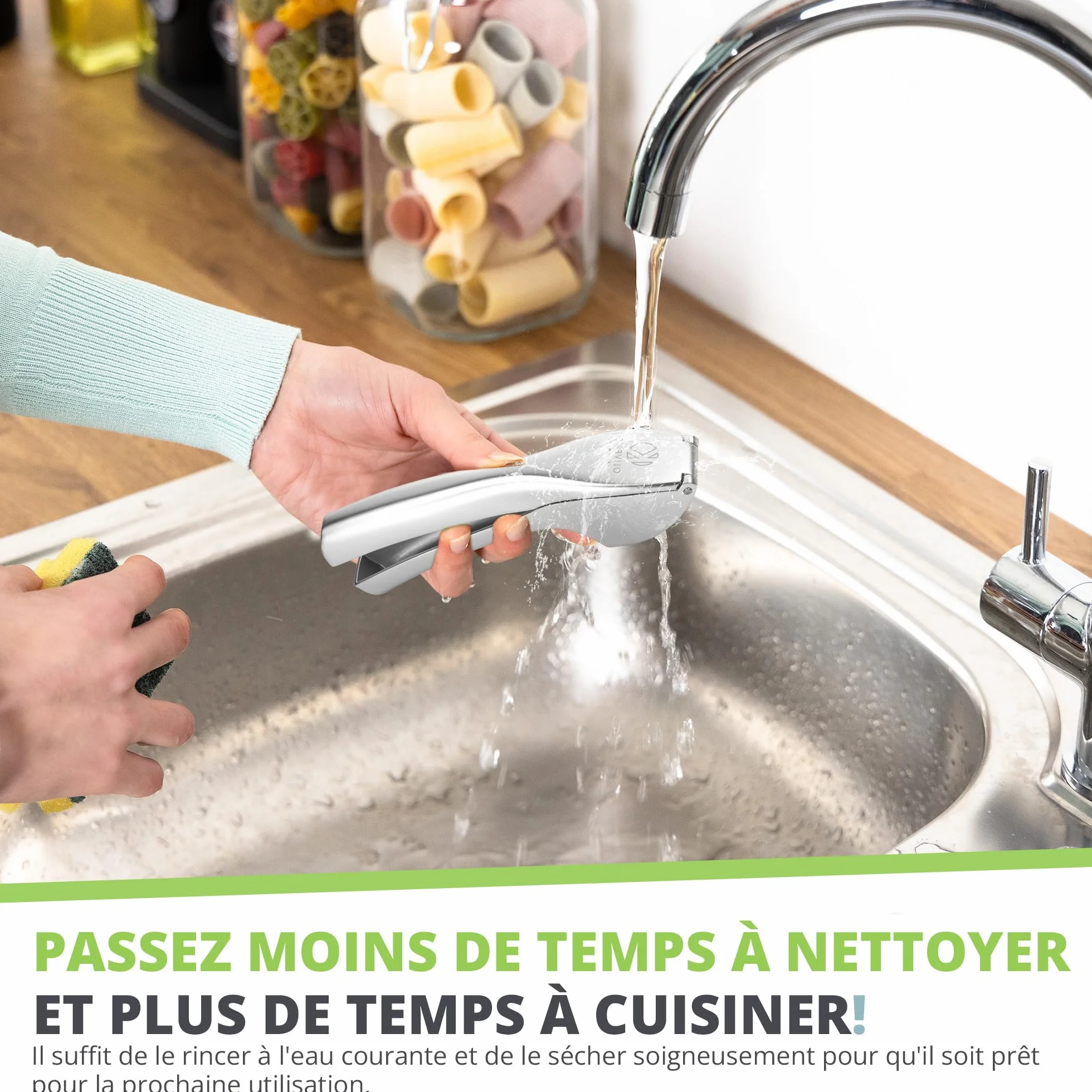 Oliver's Kitchen Presse Ail Premium - Hachoir et Broyeur Facile à Nettoyer