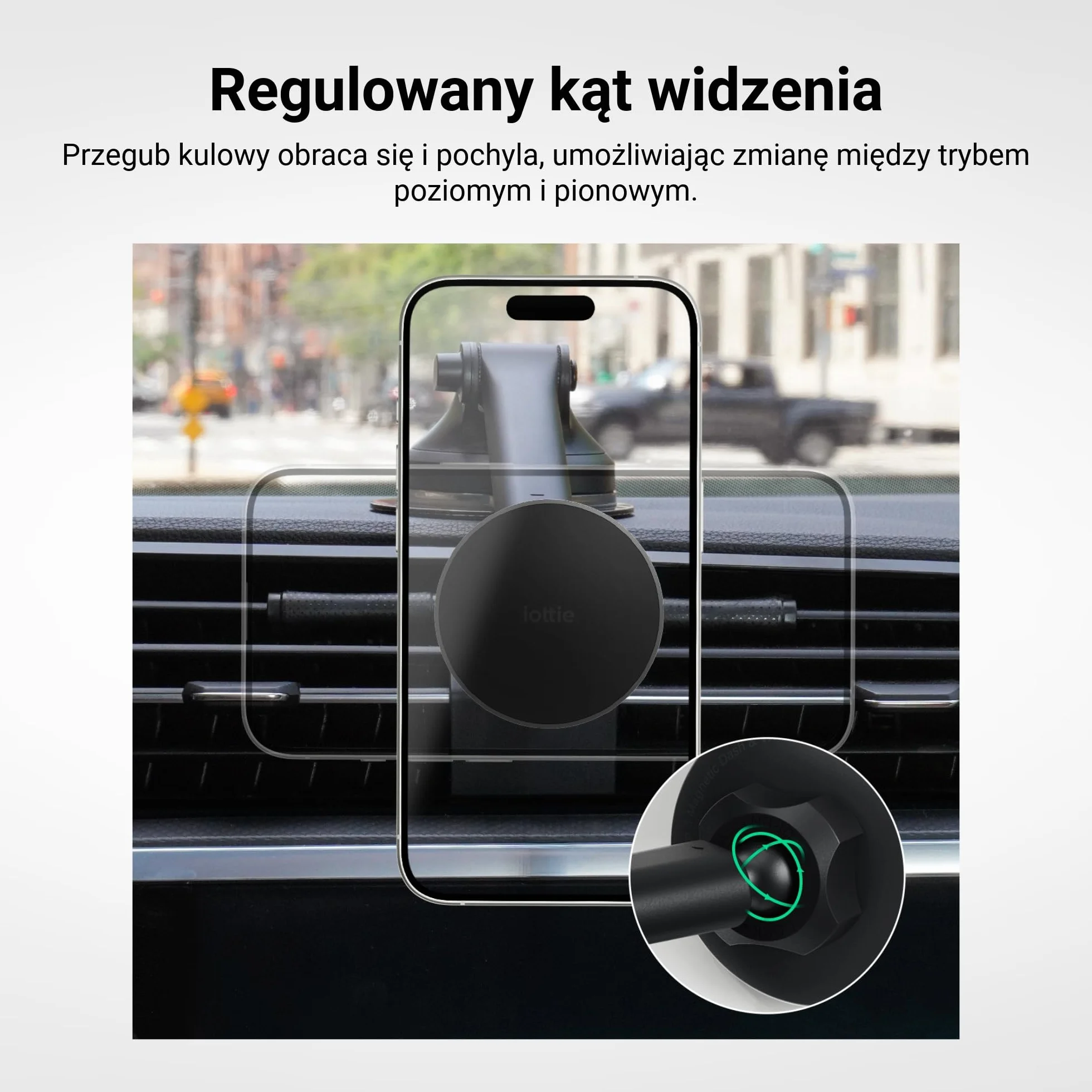 iOttie iTap 3 Magnetyczny uchwyt samochodowy na deskę rozdzielczą i przednią szybę z magnetycznym adapterem pierścieniowym. Kompatybilny ze smartfonami Qi2, MagSafe, iPhone i Android.