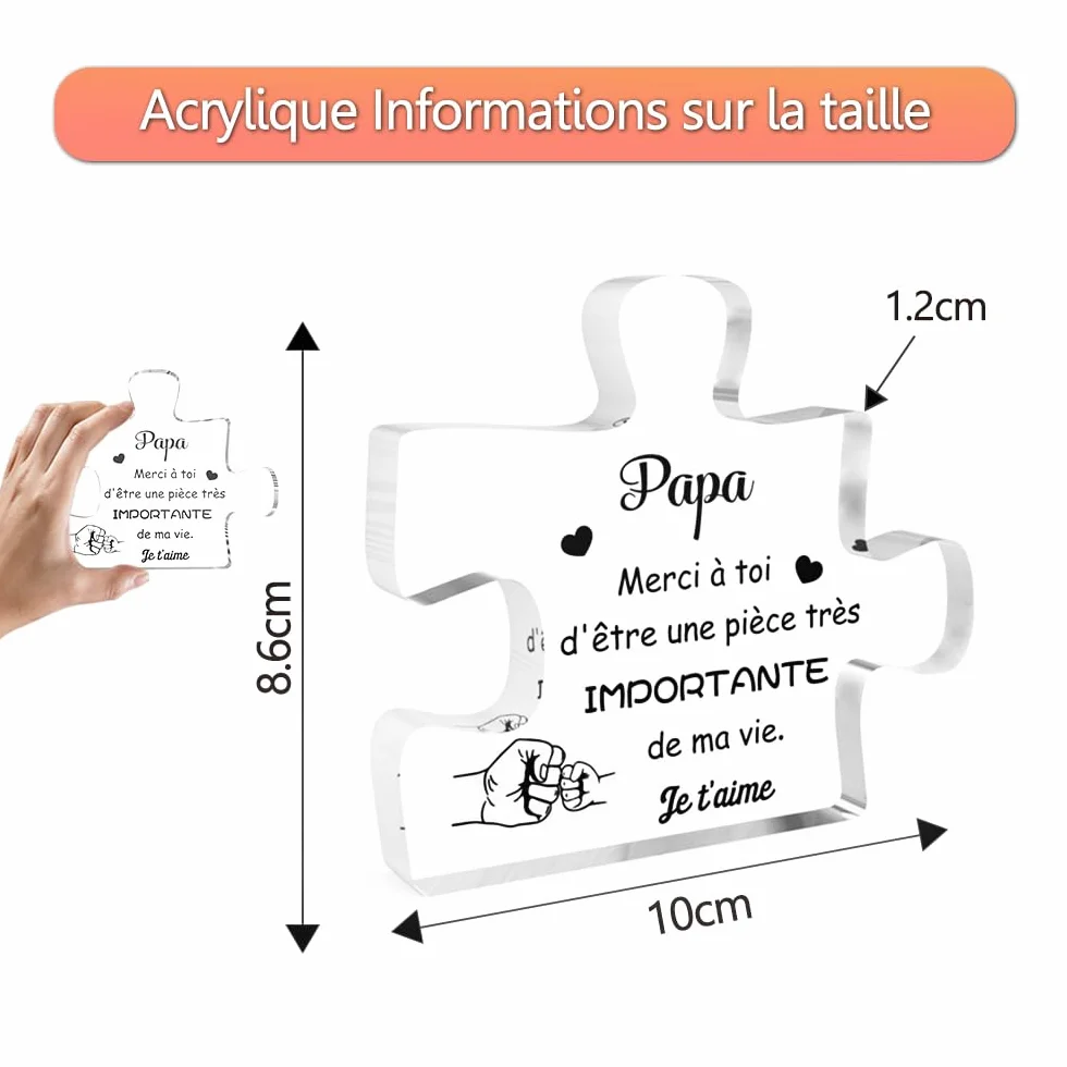 Puzzle Acrylique Cadeau Fête des Pères Anniversaire pour Papa
