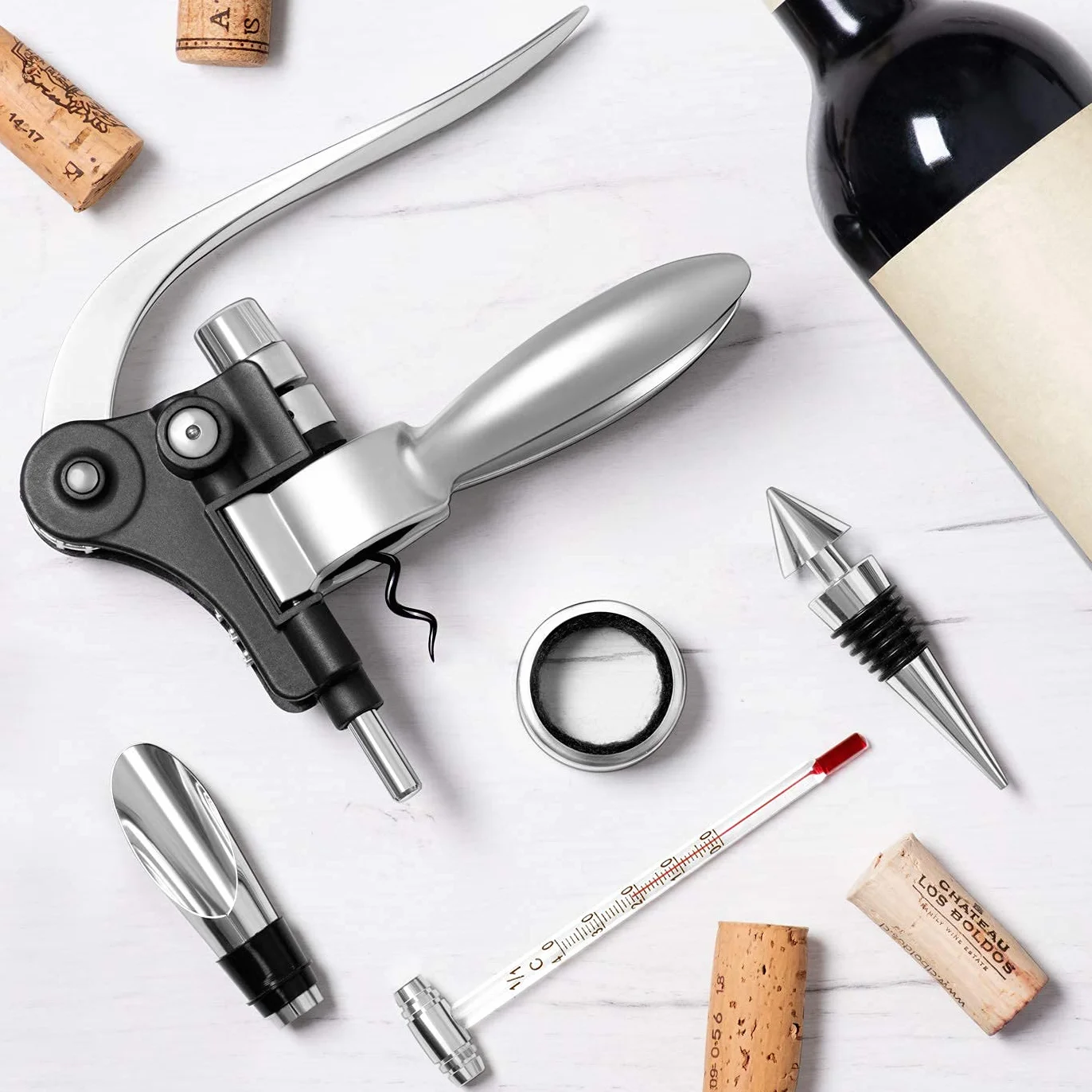 Maverton Coffret du Sommelier, Cadeau d'accessoires pour Le vin, Set Sommelier personnalisé, Cadeau pour Chaque Homme - Cadeau Noel - Monogramme