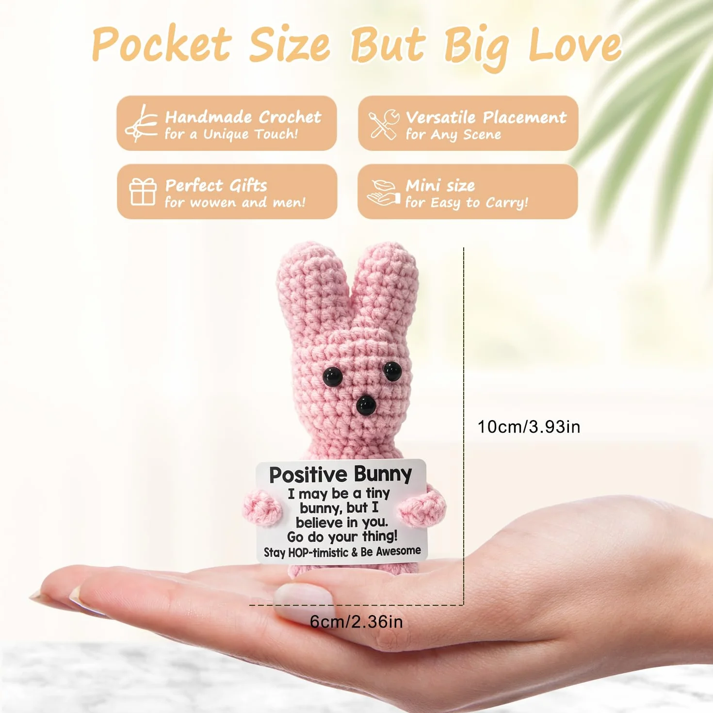 Poupée câlin en laine tricotée Animal Bunny Cadeau Soutien émotionnel