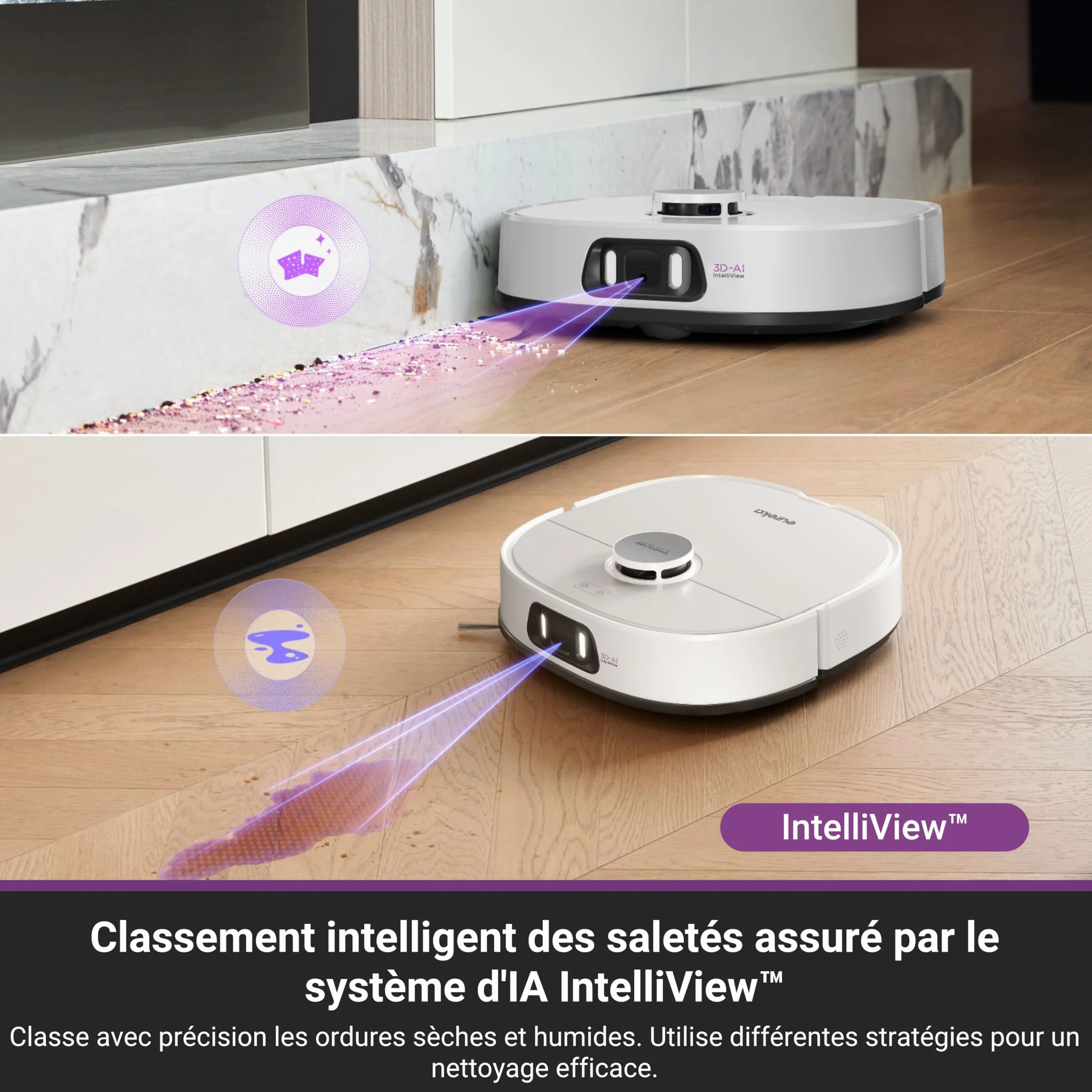 Eureka J15 Pro Ultra Aspirateur Robot,Robot Aspirateur Laveur 16200 Pa,Nettoyage des Bords,Brosse Anti Enchevêtrement,Lavage de Serpillière à l'eau Chaude 75℃,Base Autonettoyante