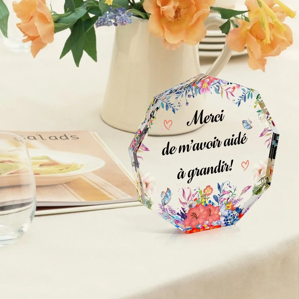 Cadeau Merci Maîtresse Fin d'Année Scolaire Acryliques Idée Cadeau Aesh