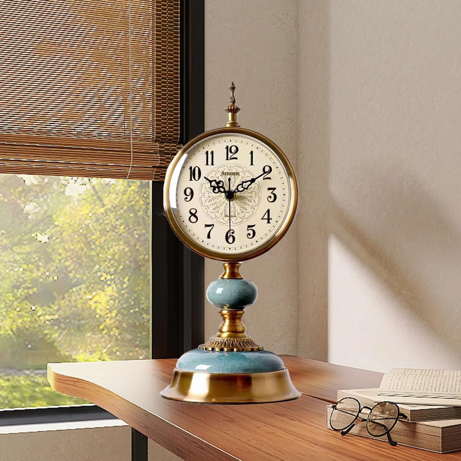 Horloge de Table Vintage Rétro Fonctionne avec Piles pour Salon, Chambre, Bureau