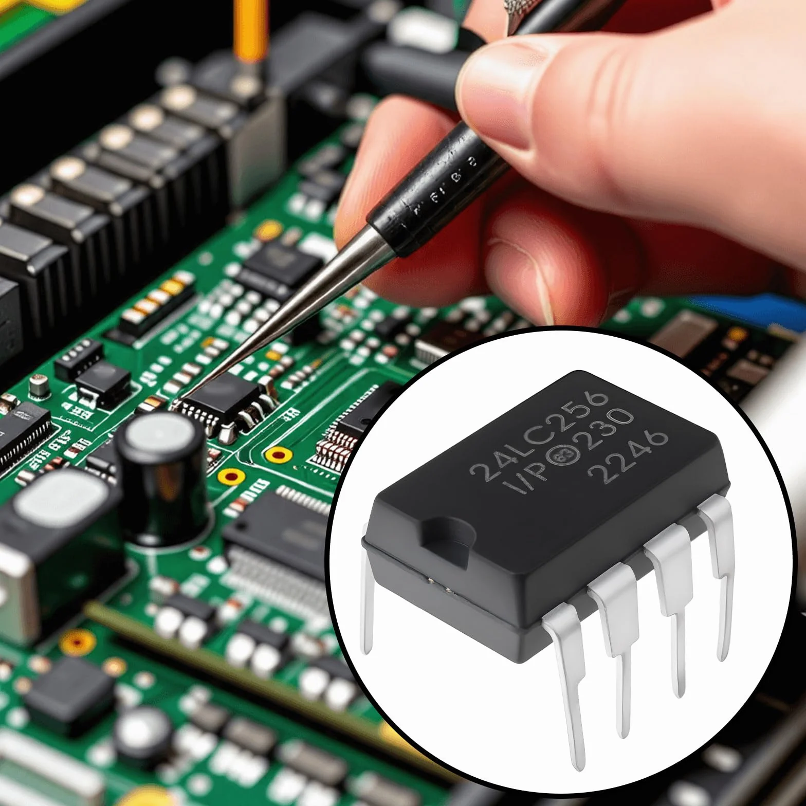 EMSea 24LC256-I/P Lot de 5 Modules Mémoire Dip-8 pour Circuits Imprimés DIY