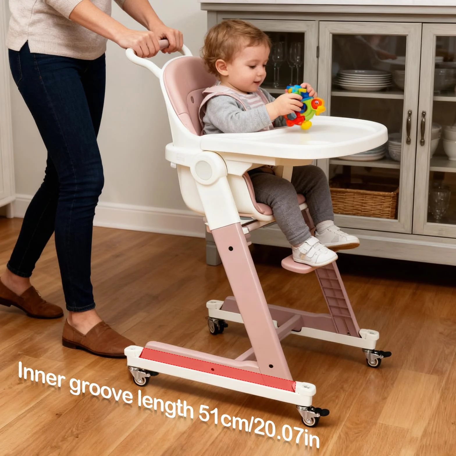 Roulette Compatible avec Stokke Tripp Trapp, Silencieuses Roulette Rotation à 360 Degrés Sans Rayures avec Verrous de Sécurité pour Tous les sols