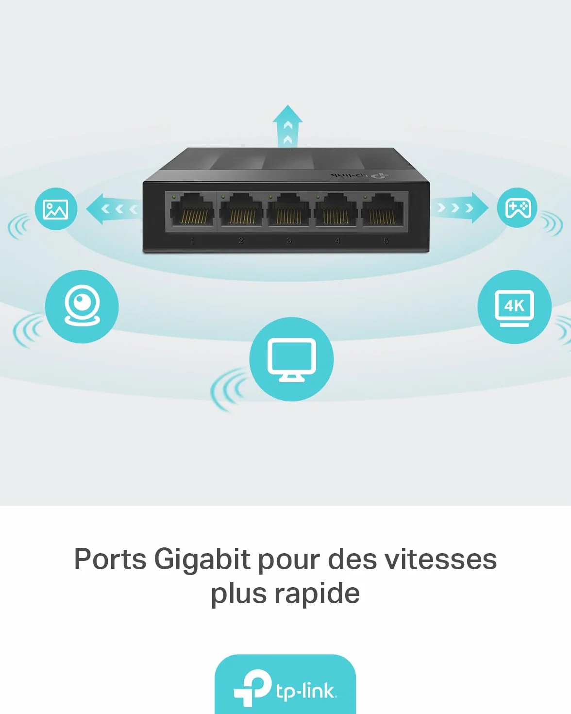 TP-Link LS1005G Switch Ethernet Gigabit 5 Ports 10/100/1000 Mbps