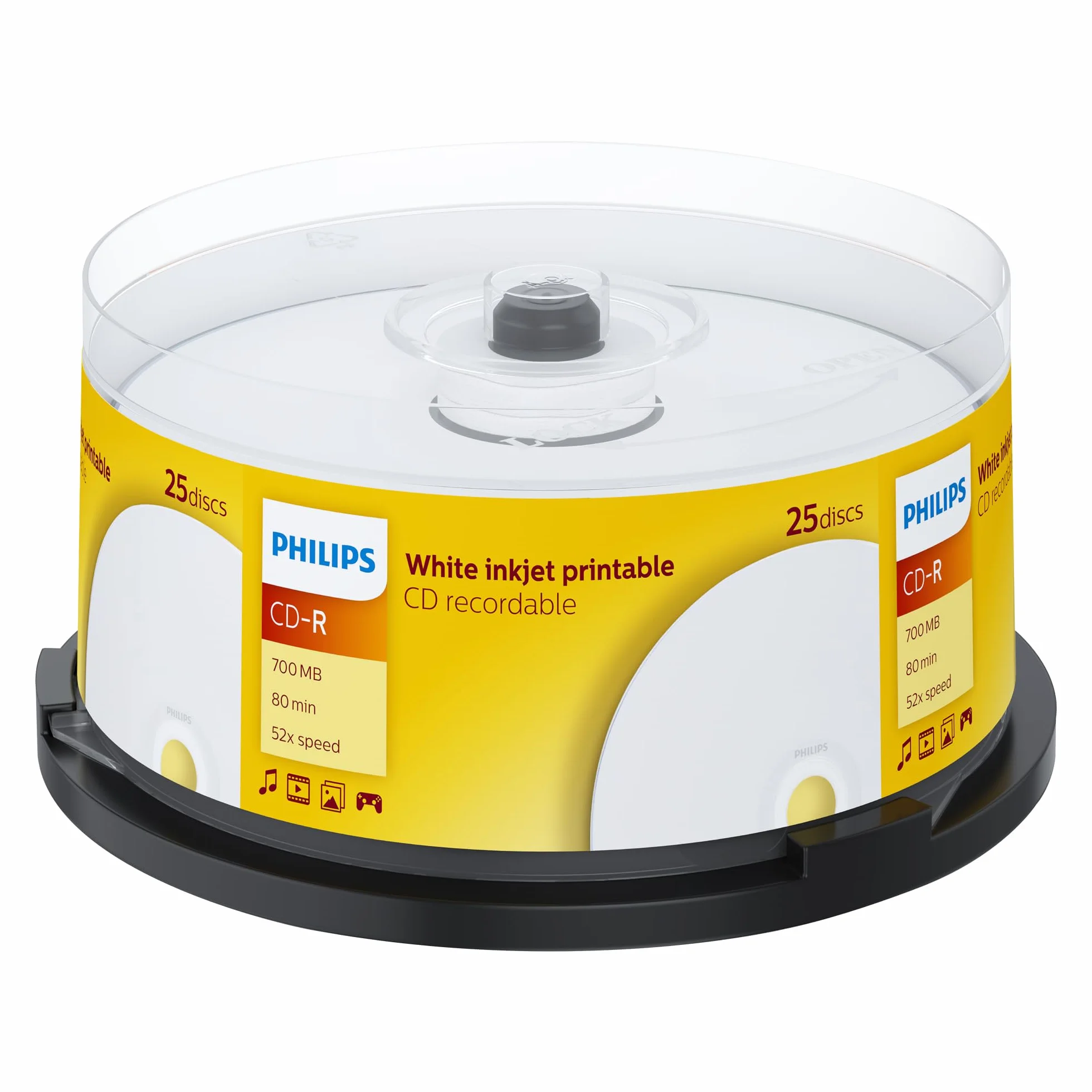 Philips CD-R imprimables 700 MB 80 min 52x Cake Box 25 pièces