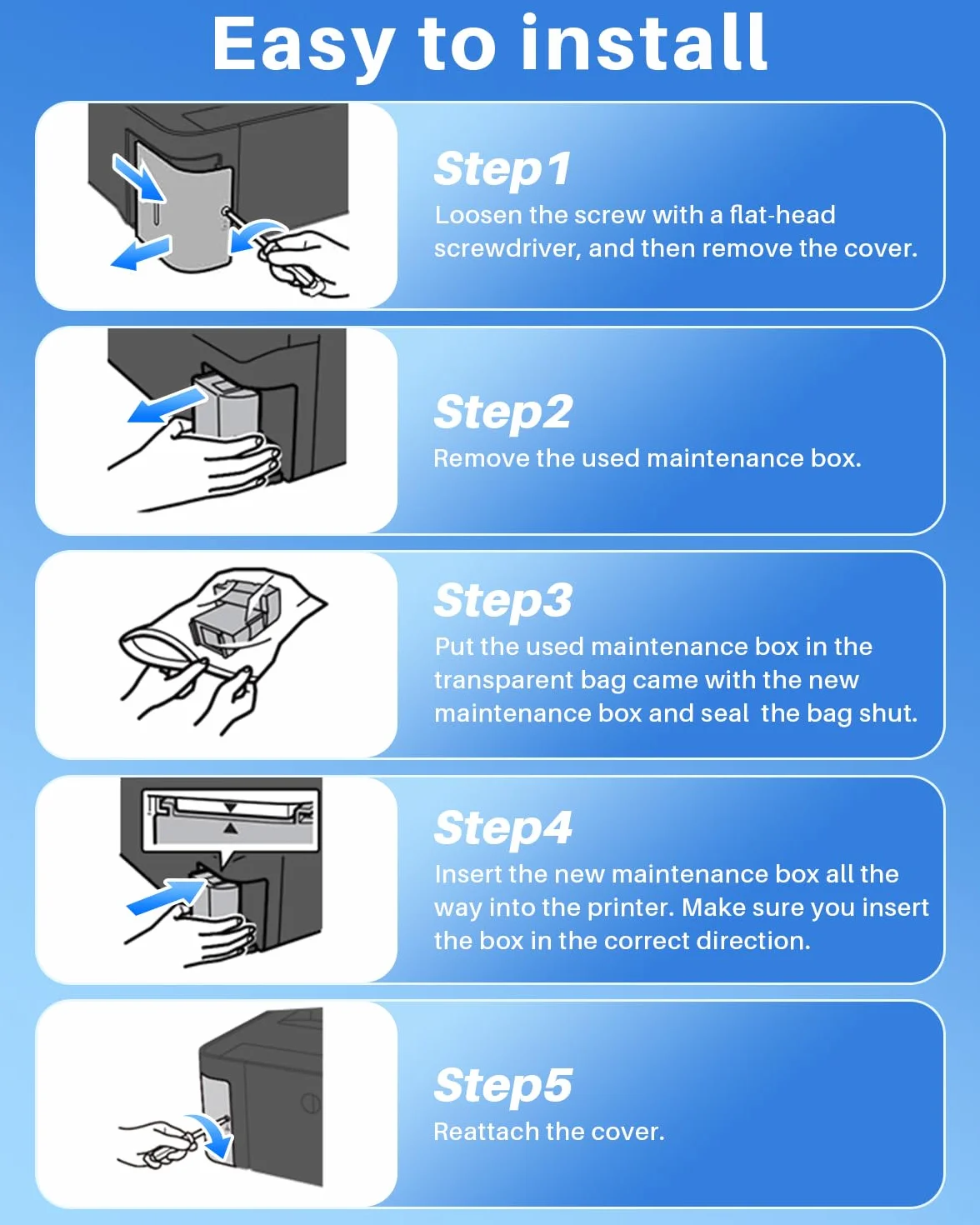 Skydo T04D1 Boîte de maintenance compatible Epson C13T04D100 pour imprimantes ET-4750 ET-3750 ET-4850 ET-15000 ET-3700