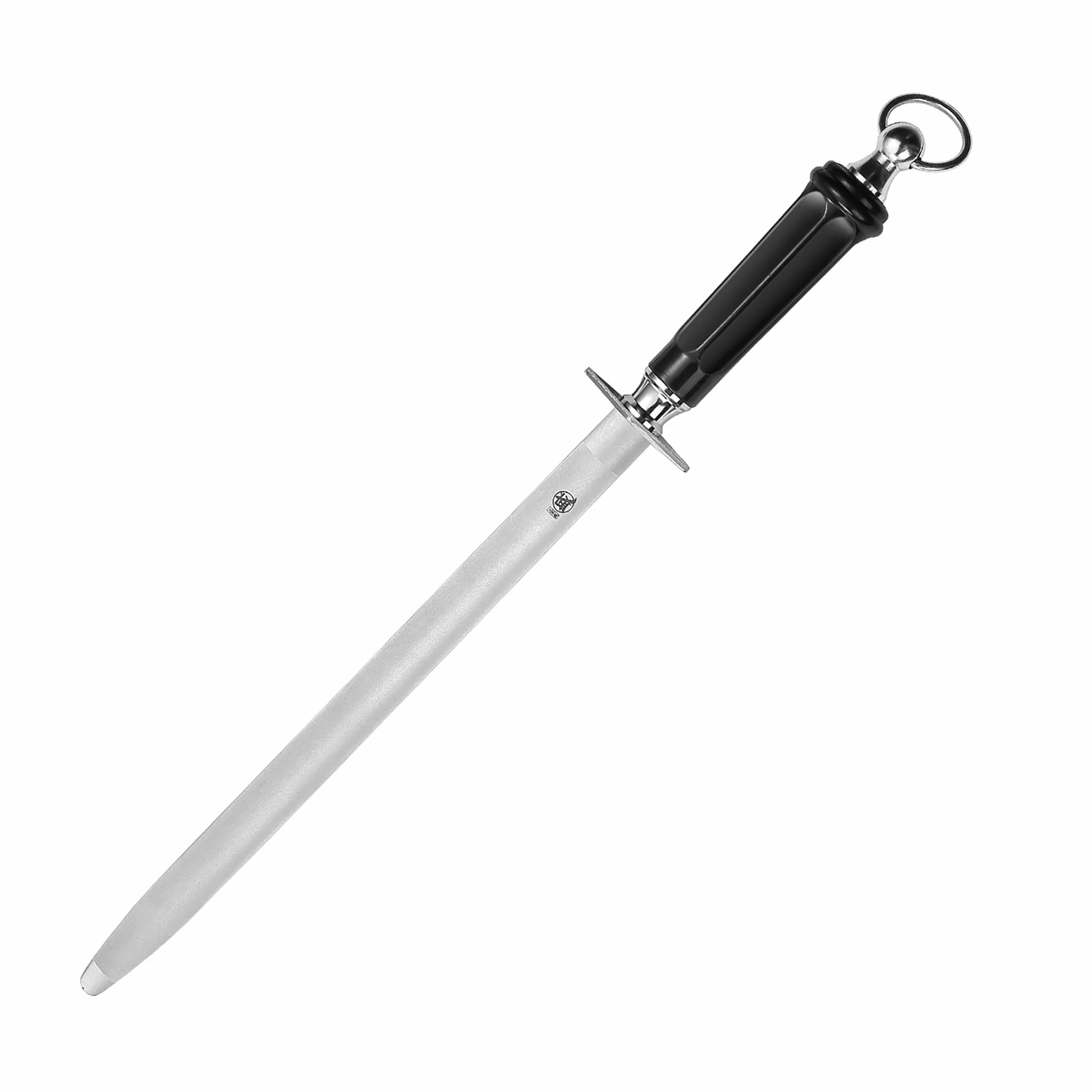 Fusil à Aiguiser Diamant Japonais MITSUMOTO SAKARI 40 cm Plat Professionnel avec Manche ABS et Aimant Puissant