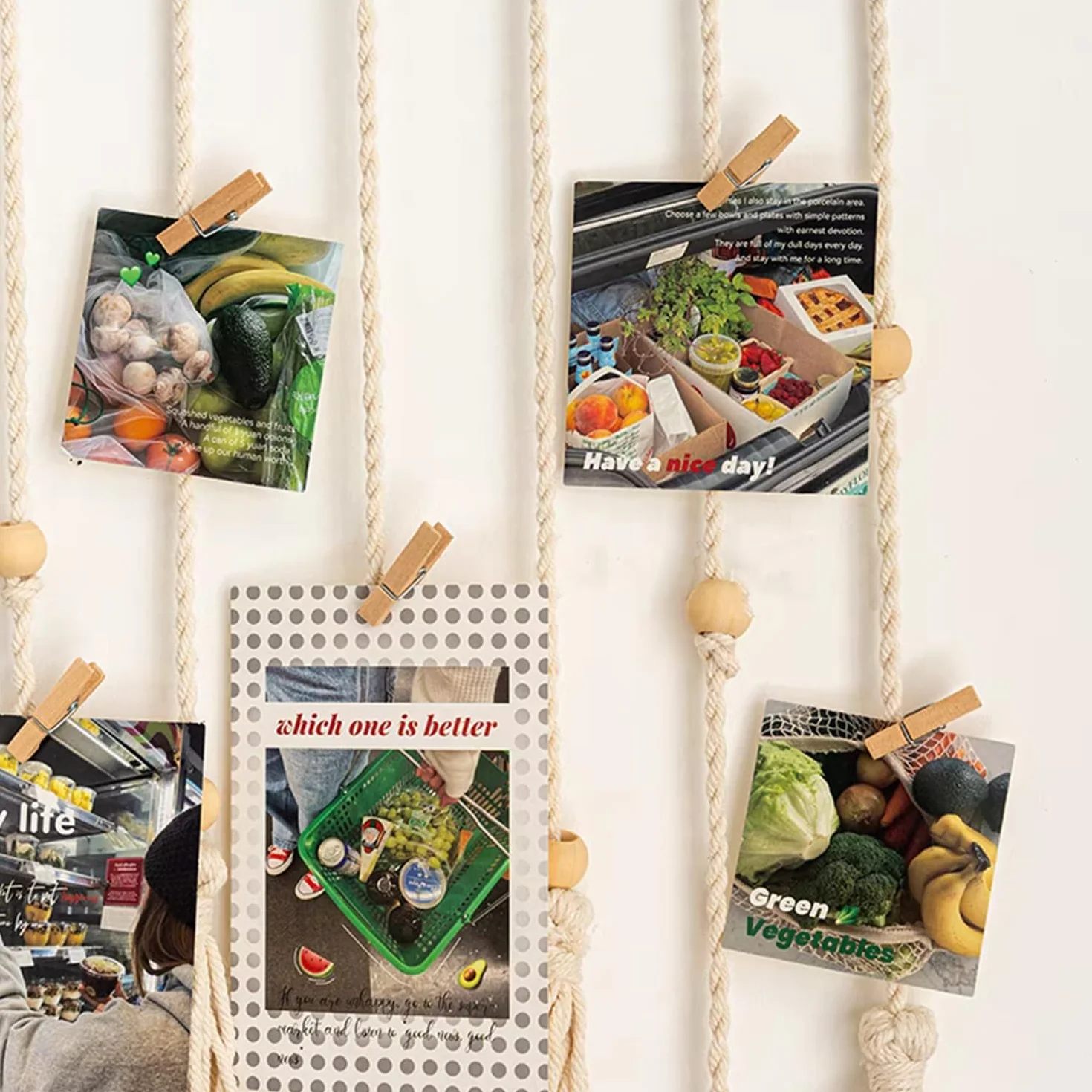 Cadre photo macramé fait main avec franges - Décoration murale bohème pour chambre à coucher