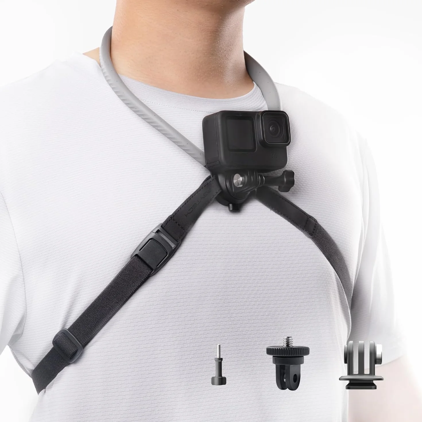 PGYTECH CapLock Uchwyt na Szyję Montaż Szyi POV Pasek na Głośnomówiący dla DJI OSMO 360, Action 6/5 Pro/Pocket, dla GoPro Hero 13, Naszyjnik Lanyard dla Insta360 Ace Pro 2, Akcesorium do Kamery Akcji