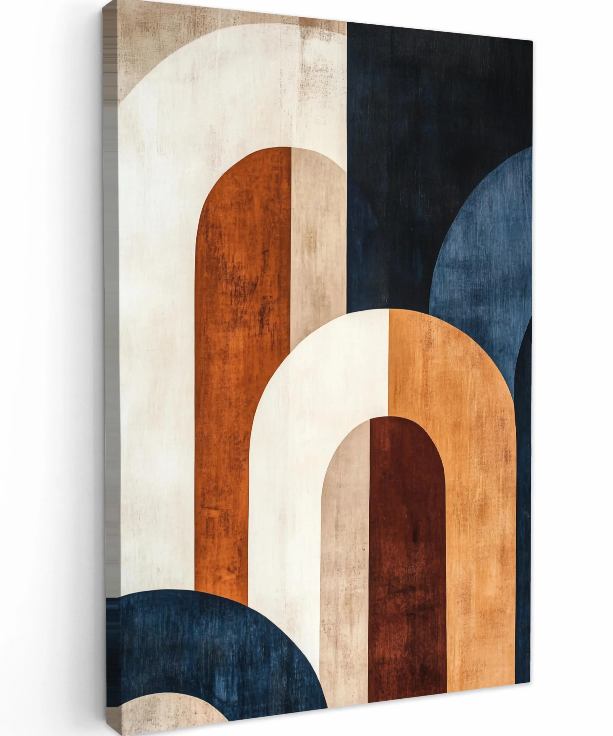 MuchoWow© Impression sur Toile Decoration Murale Peinture 80x120 cm Tableaux Decoratifs Muraux Déco Chambre Tableau Salon Abstrait - Formes - Bleu Foncé