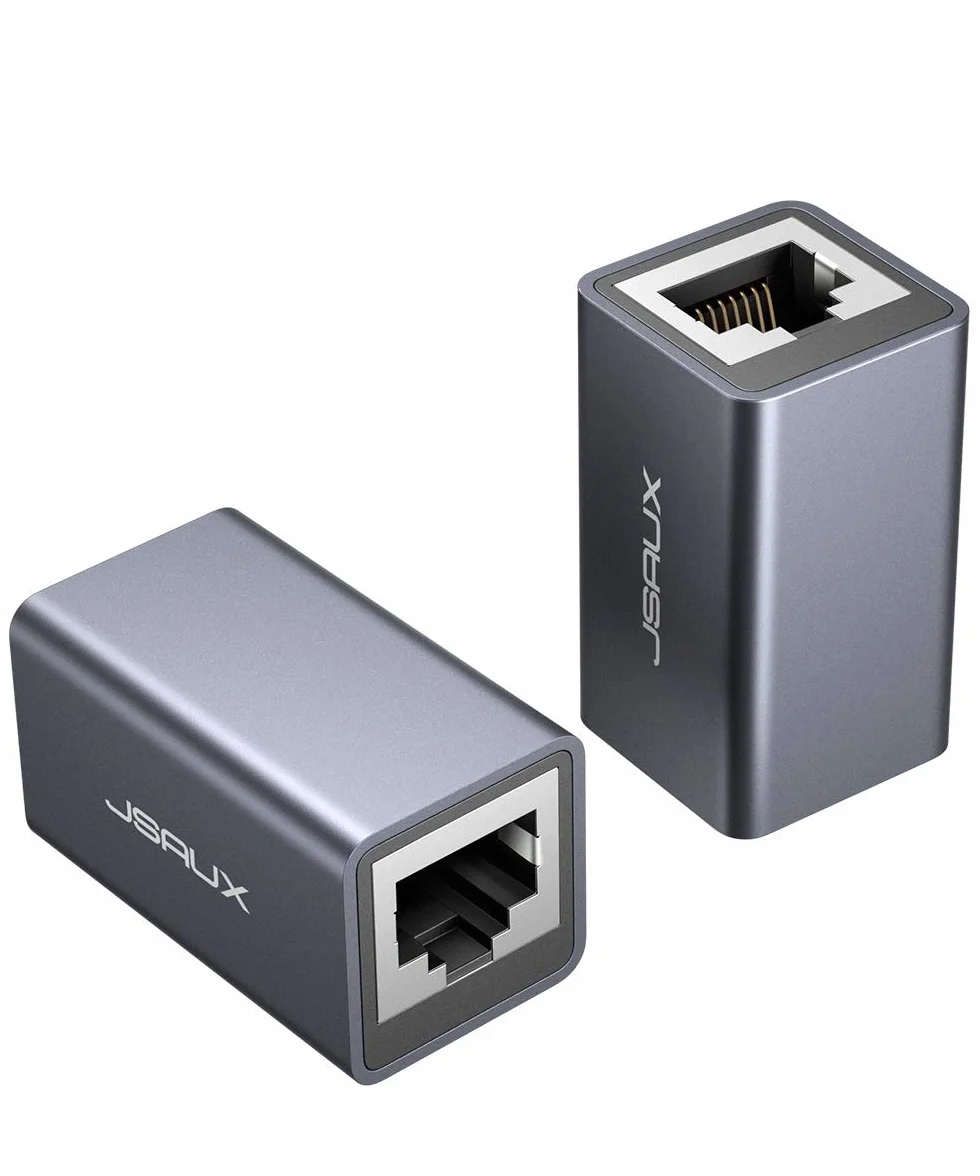 JSAUX Raccord RJ45 Femelle vers Femelle 10Gbps Ethernet, Lot de 2, Adaptateur Réseau pour Câble Cat 8/7/6/5/5e