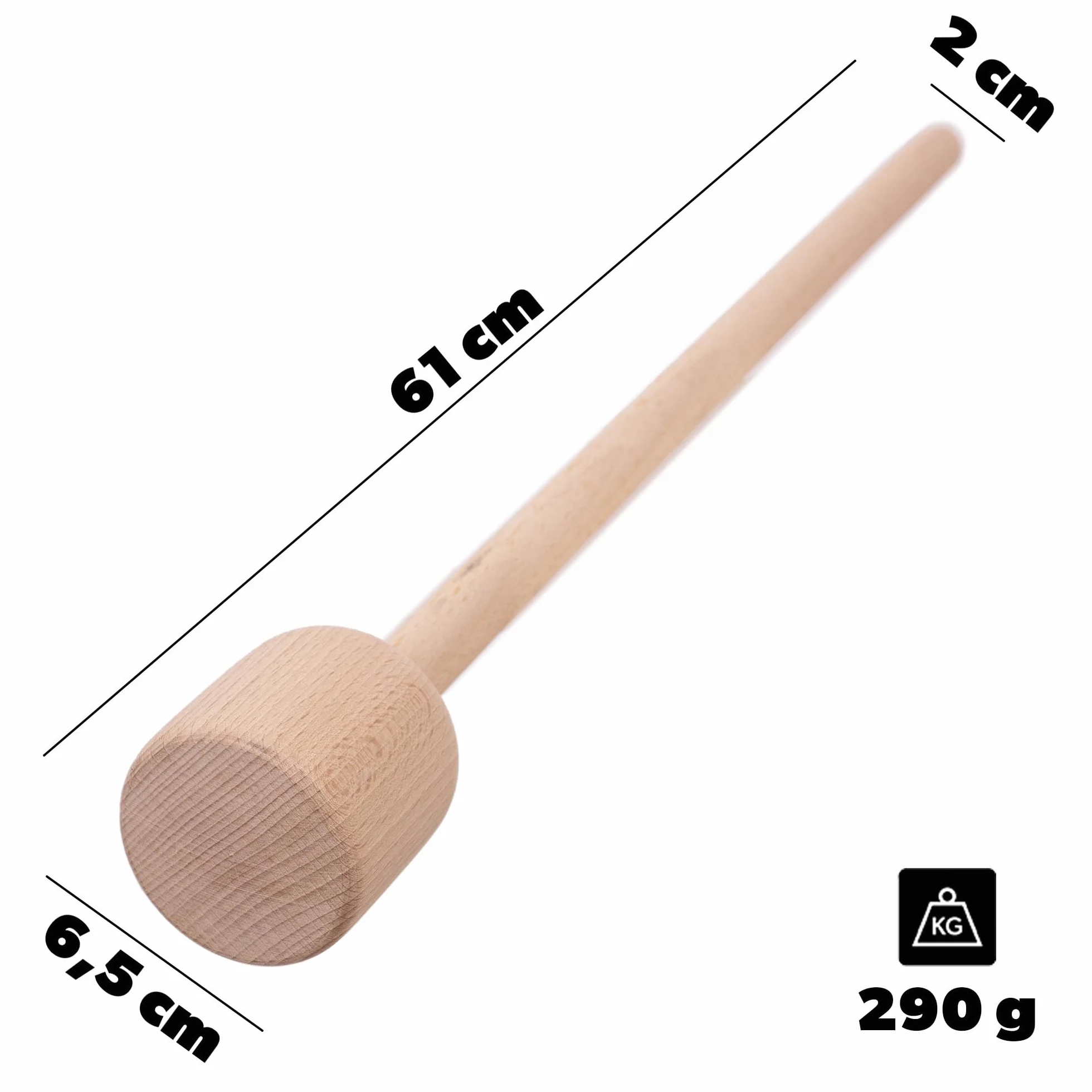 KADAX Presse-choucroute en bois 61 x 6,5 cm pour fermentation