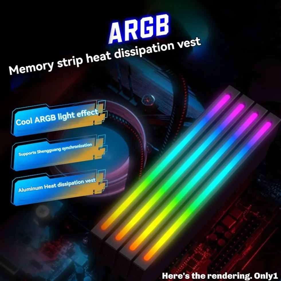 Osmond Dissipateur Thermique Mémoire Universel 5V 3 Broches ARGB Aura Sync DDR3 DDR4 DDR5 RAM Argent
