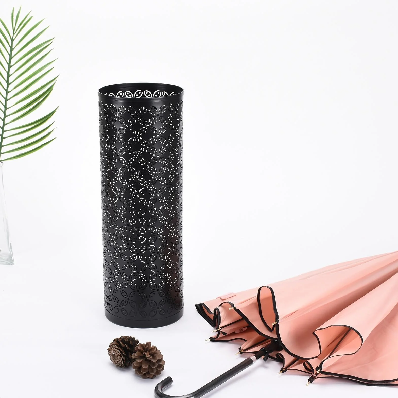 Porte Parapluies Métal Support Rangement Cylindrique 42x15cm