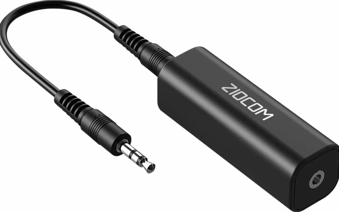 ZIOCOM Filtr przeciwzakłóceniowy, izolator Ground Loop do domu, system stereo/głośnik Bluetooth, filtr audio z kablem audio 3,5 mm, izolator audio, filtr szumów, filtr zakłóceń jack