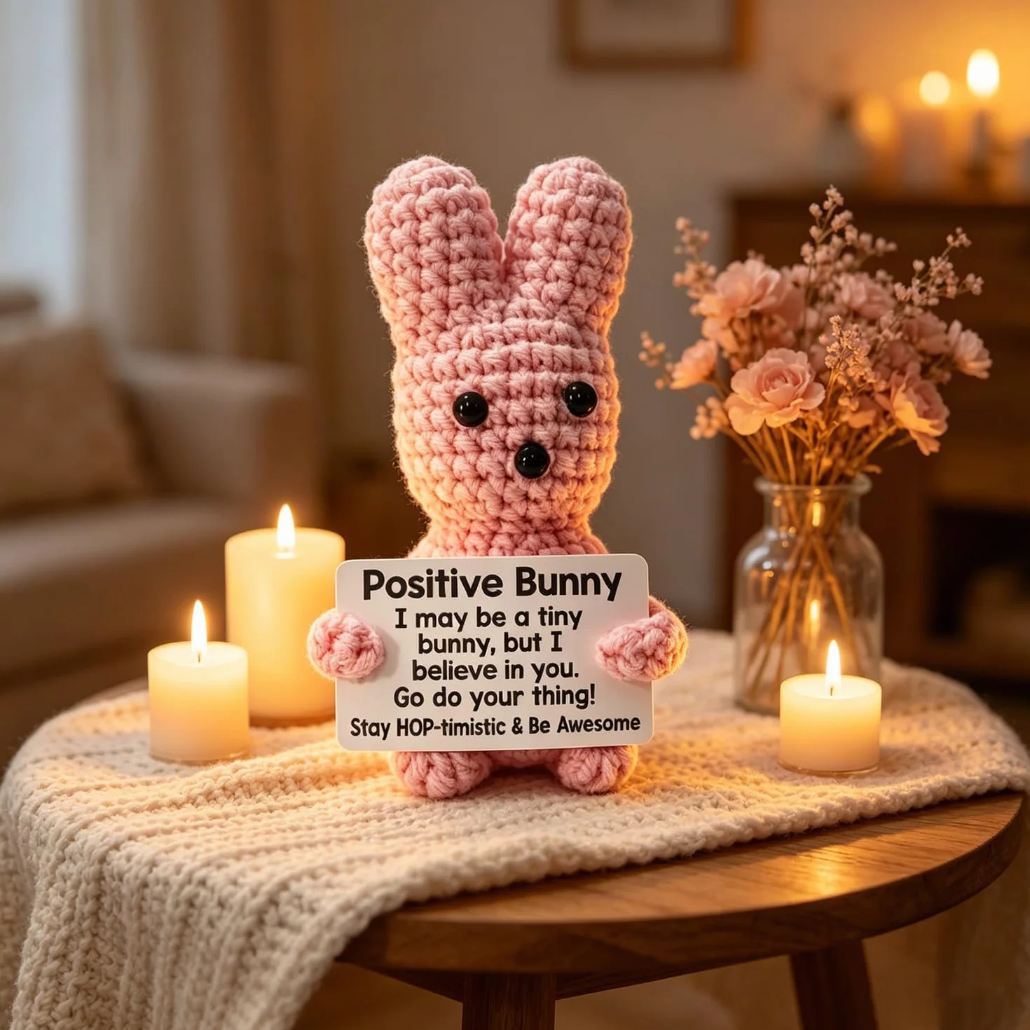Poupée câlin en laine tricotée Animal Bunny Cadeau Soutien émotionnel