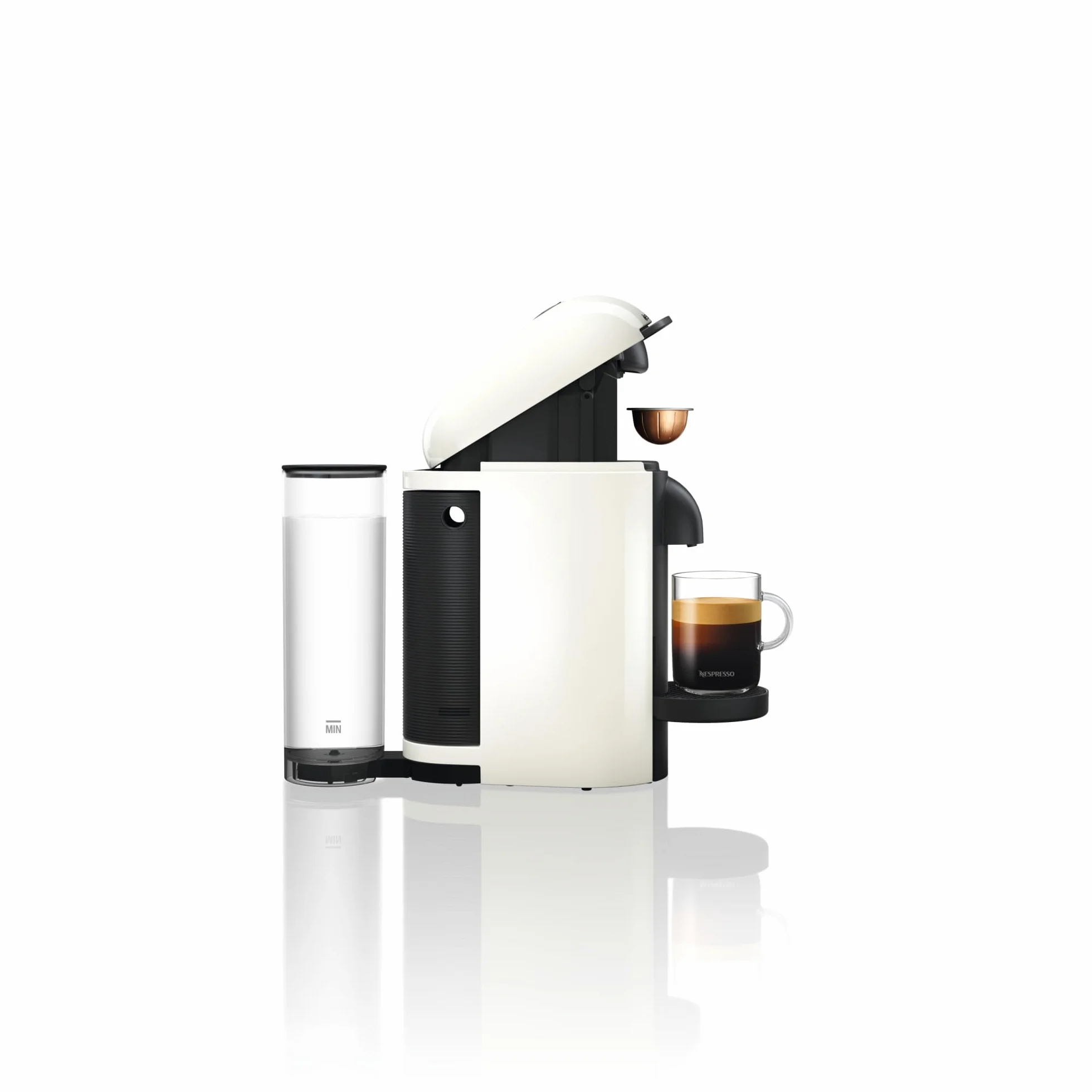 Nespresso Krups Machine à Café Vertuo Plus Blanc, Capsules café Vertuo seulement, Technologie Centrifusion, 5 Tailles de Tasses + Kit de Bienvenue, Design Moderne, Arrêt Automatique, YY3916FD
