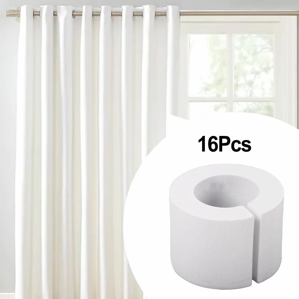 Yuanpgky Lot de 16 entretoises de rideaux en mousse EVA 50/85 mm pour tringle jusqu'à 4 cm