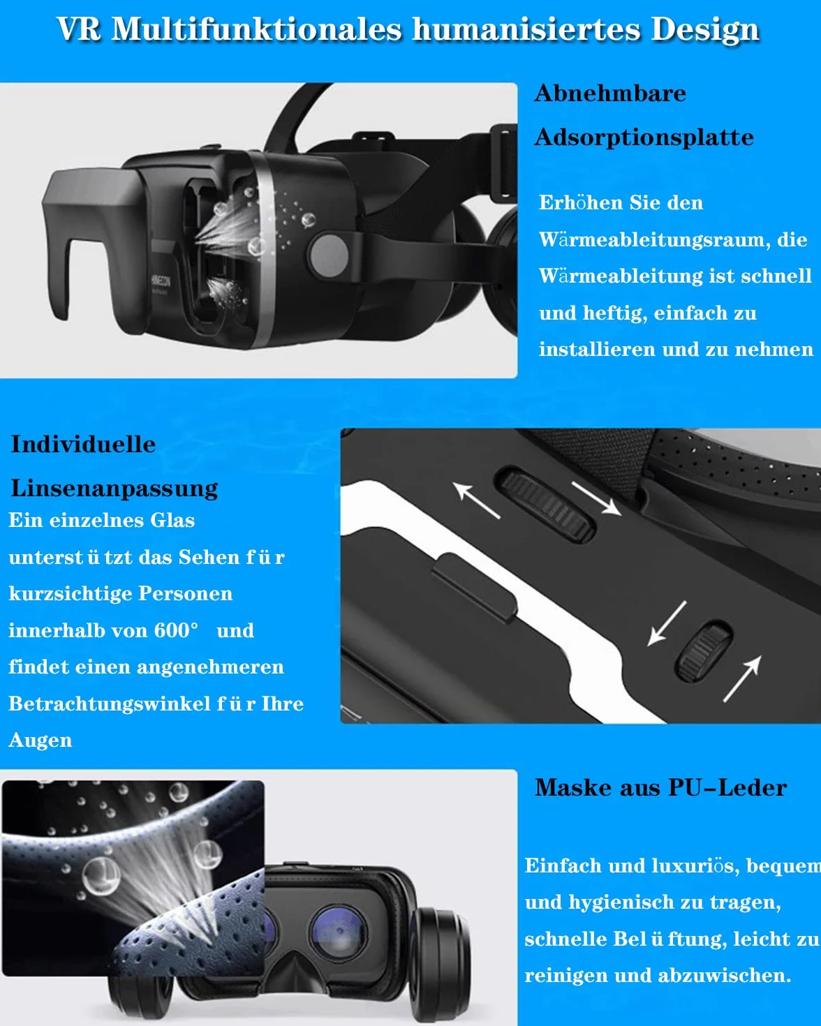 VR okulary do telefonu komórkowego, zestaw słuchawkowy VR, okulary 3D z pilotem zdalnego sterowania Bluetooth, do gier z systemem Android/iOS 4,7-7,2", dla dzieci i dorosłych, prezent na Boże